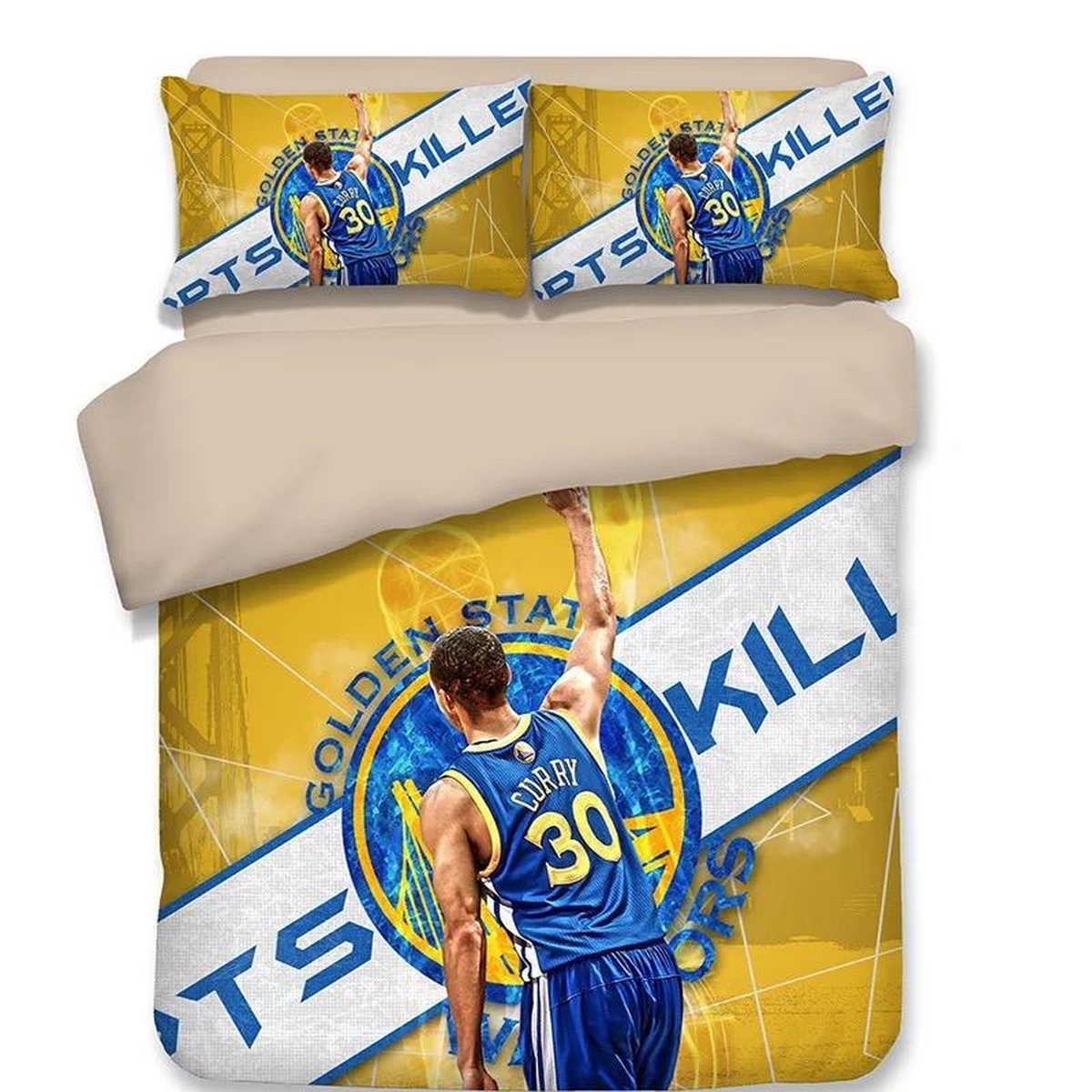 Golden State Warriors Stephen Curry Basketbal Duvet Cover Bedding Set - Unique Anime Apparel for Fans