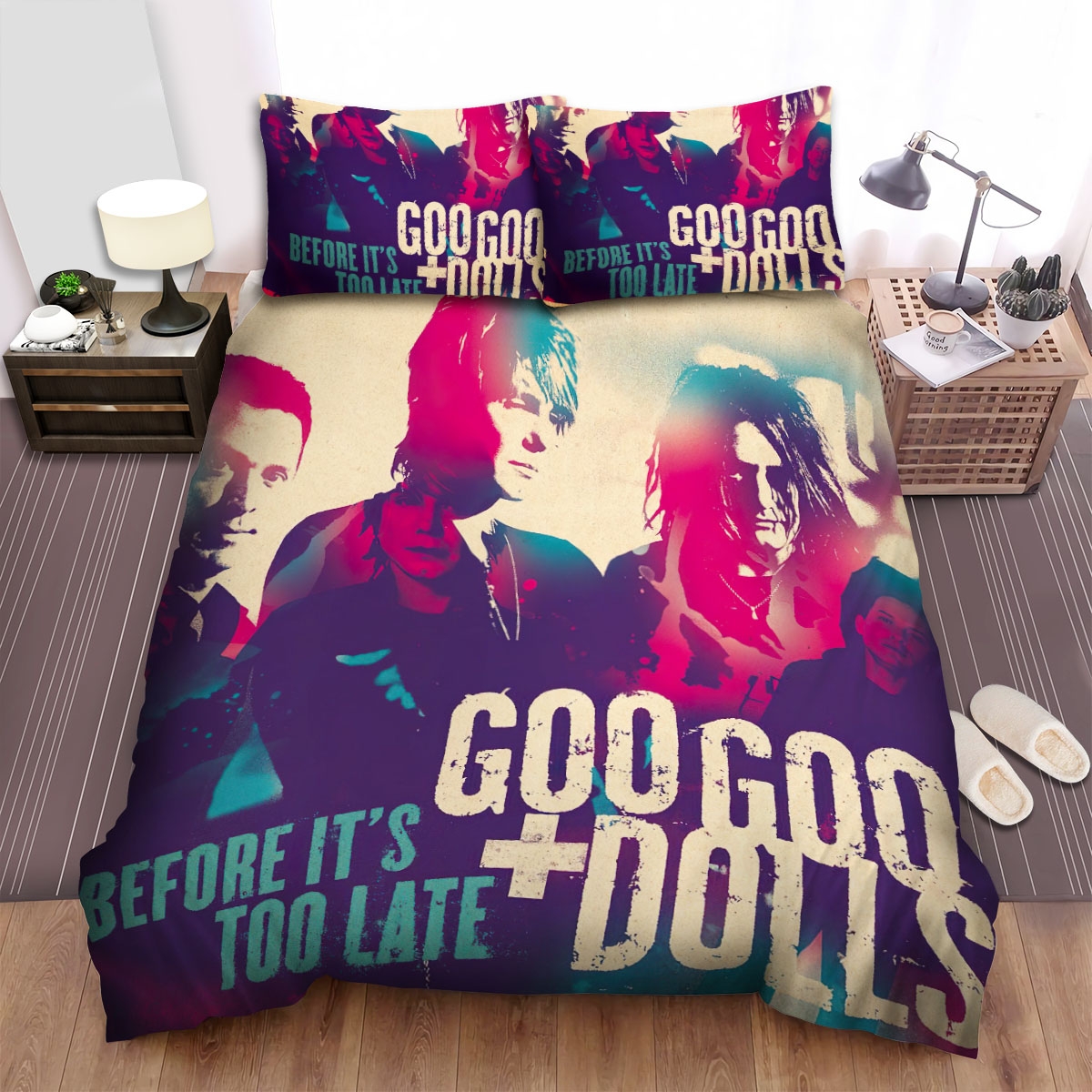 Goo Goo Dolls Before It's Too Late Bed Sheets Spread Duvet Cover Bedding Set - Unique Anime Apparel for Fans