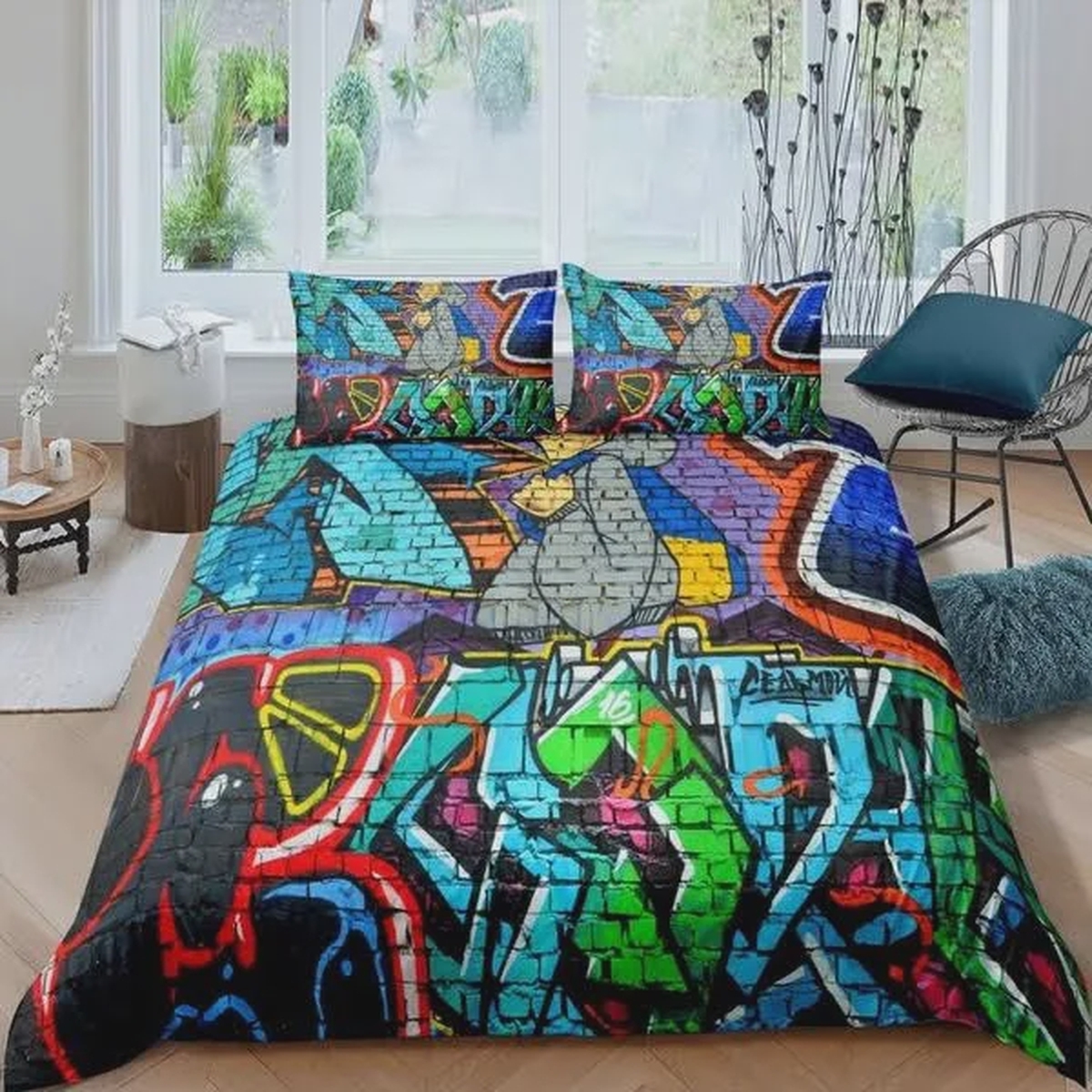 Graffiti Street Culture Bed Sheets Spread Duvet Cover Bedding Set - Unique Anime Apparel for Fans