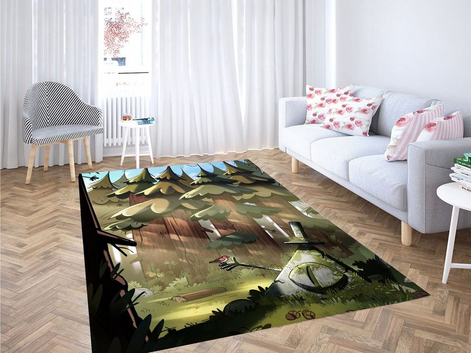 Gravity Falls Icon Rock Living Room Modern Carpet Rug - Unique Anime Apparel for Fans