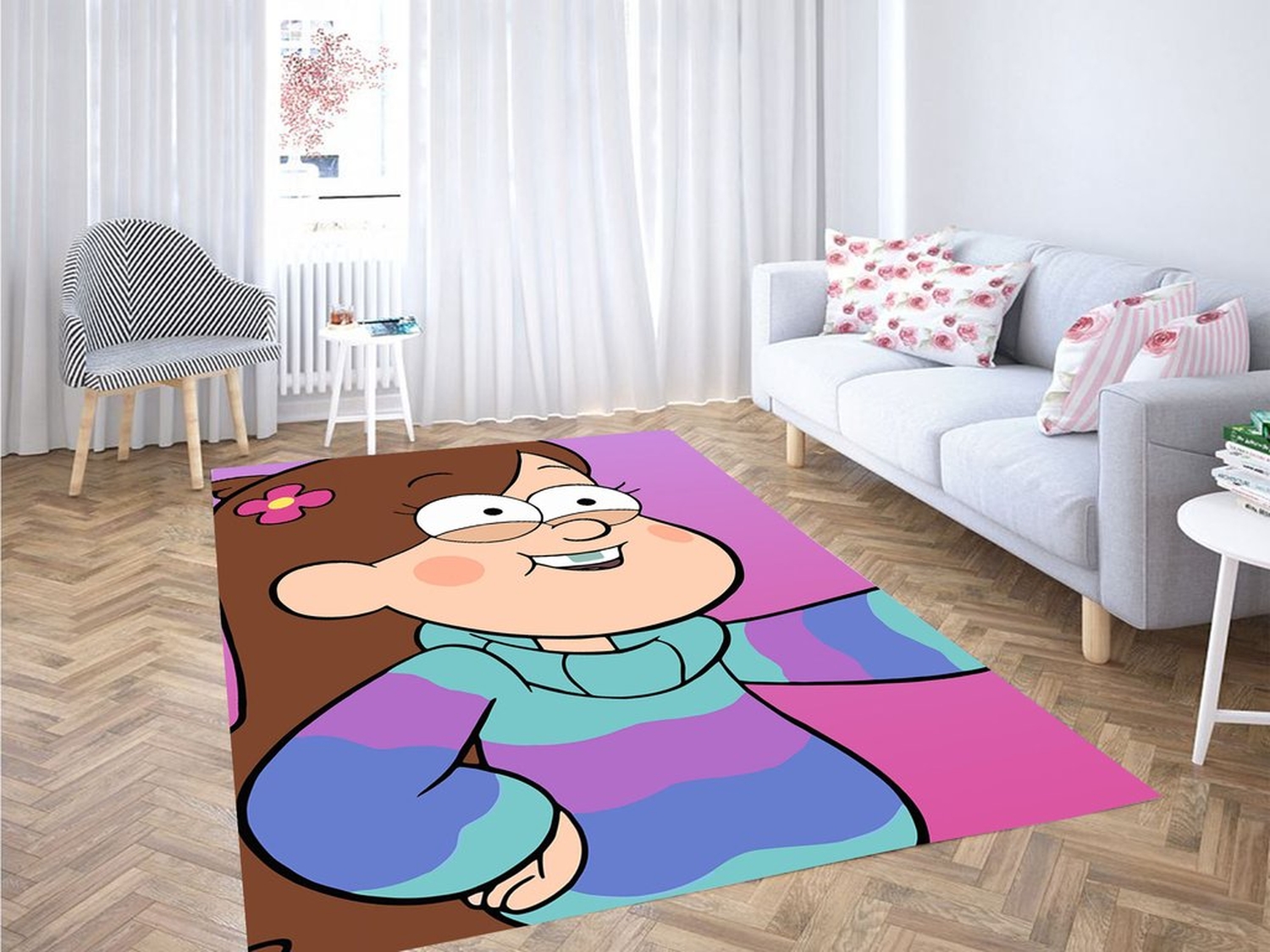 Gravity Falls Mabel Living Room Modern Carpet Rug - Unique Anime Apparel for Fans