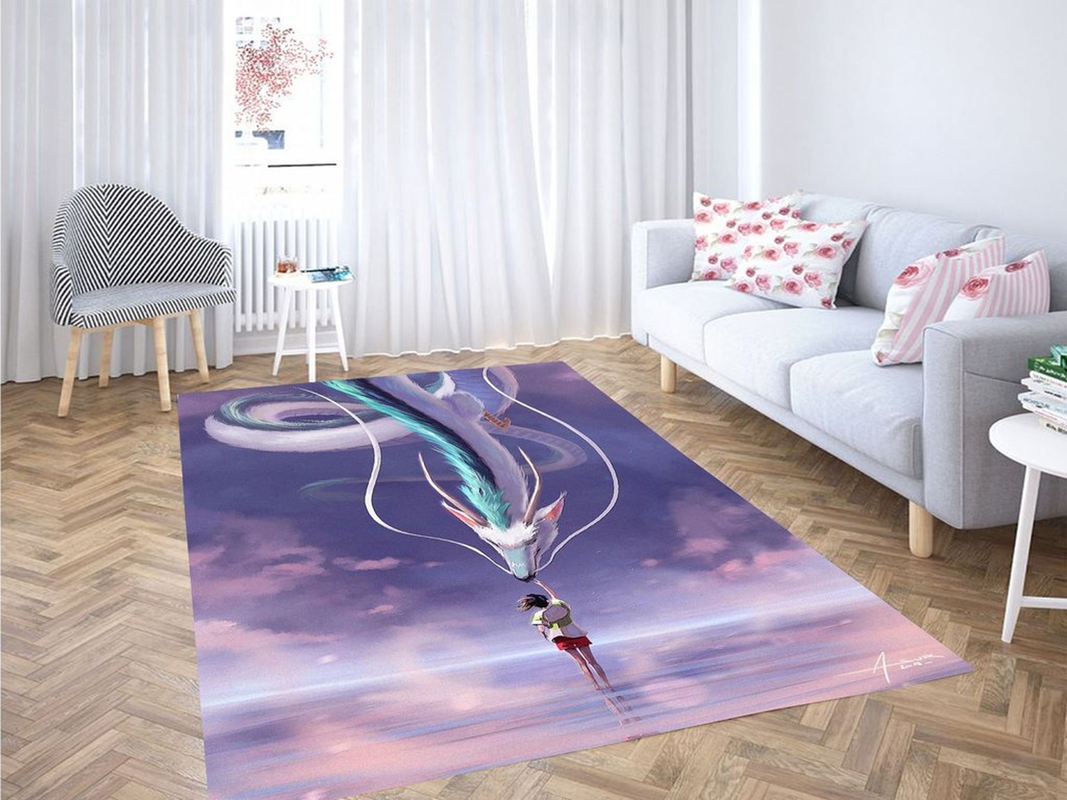 Great Haku Living Room Modern Carpet Rug - Unique Anime Apparel for Fans