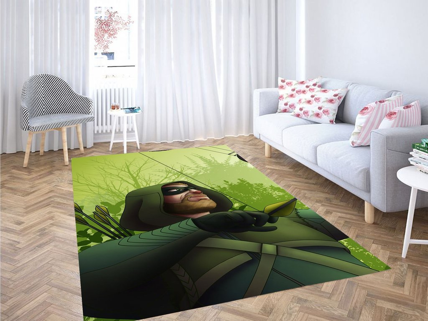 Green Arrow Dc Living Room Modern Carpet Rug - Unique Anime Apparel for Fans
