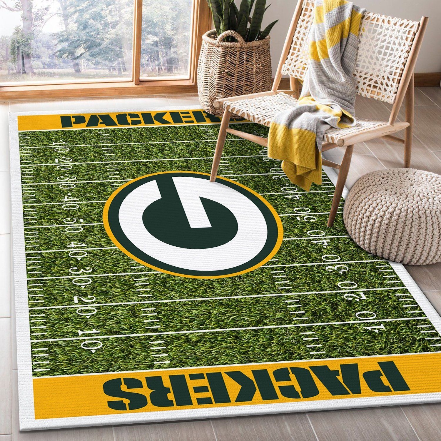 Green Bay Packers Rug - Unique Anime Apparel for Fans
