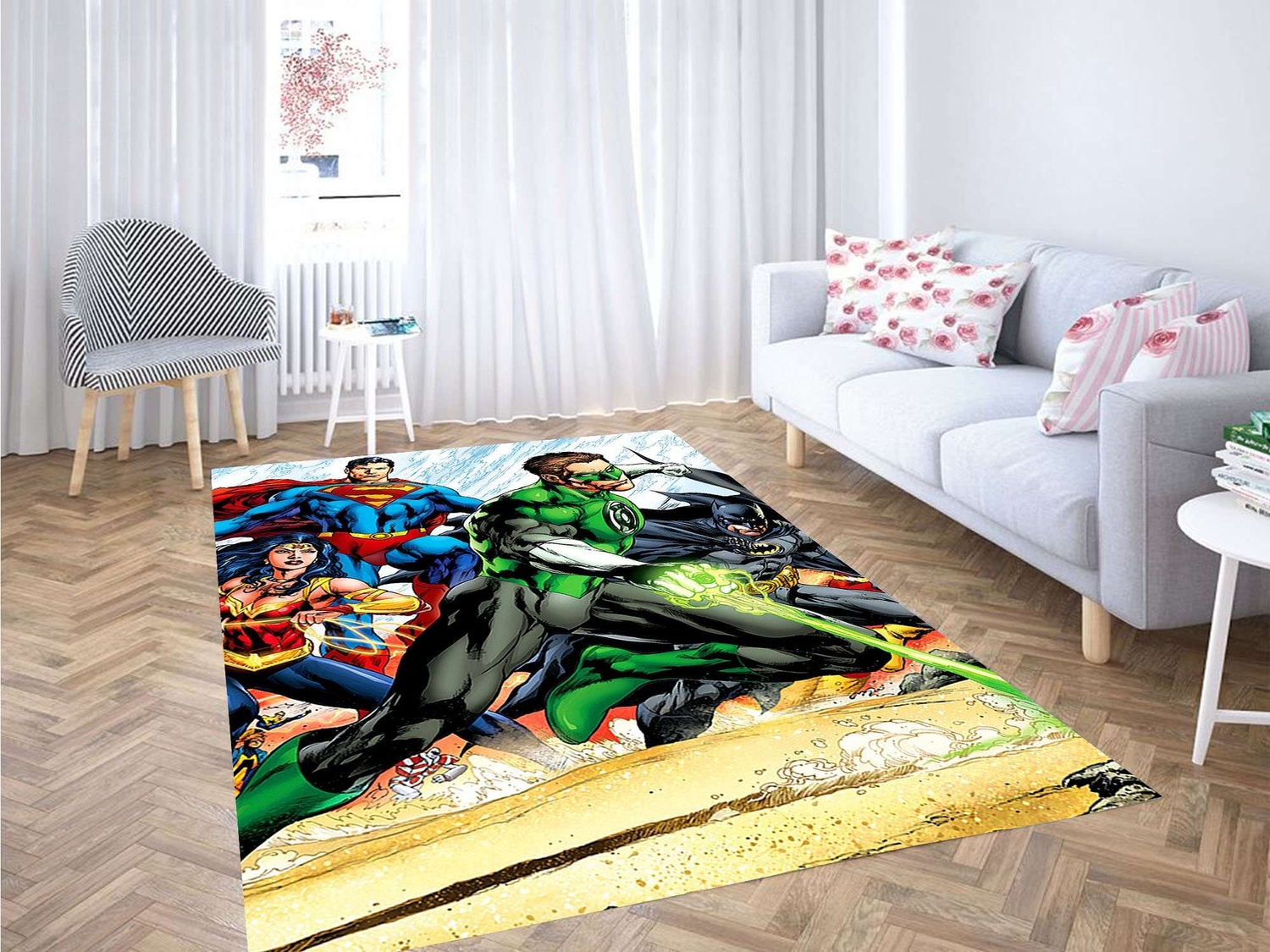 Green Lantern Justice League Carpet Rug - Unique Anime Apparel for Fans