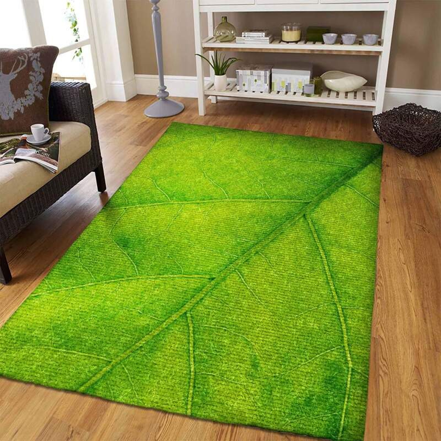 Green Leaf Rug - Unique Anime Apparel for Fans