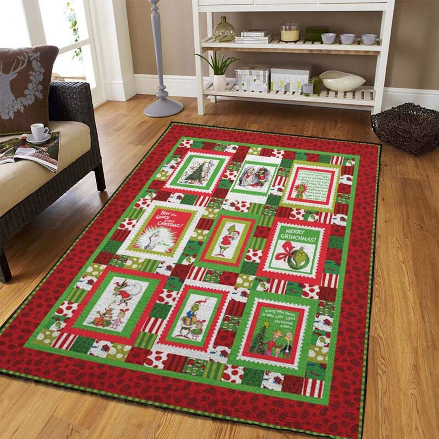 Grinch Christmas Area Rug - Unique Anime Apparel for Fans