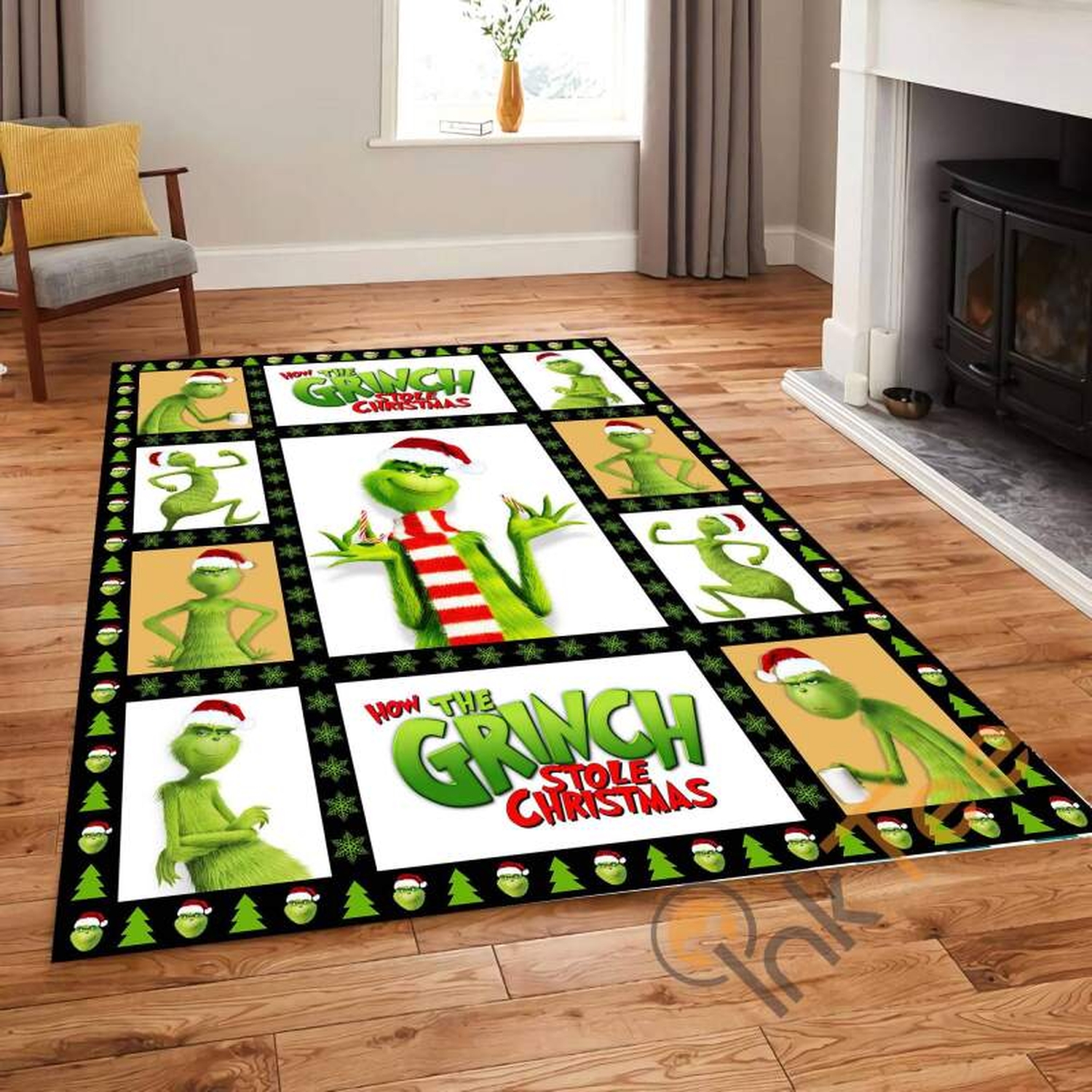 Grinch How The Stole Christmas Naughty For Living Room Gift Cartoon Lover Rug - Unique Anime Apparel for Fans