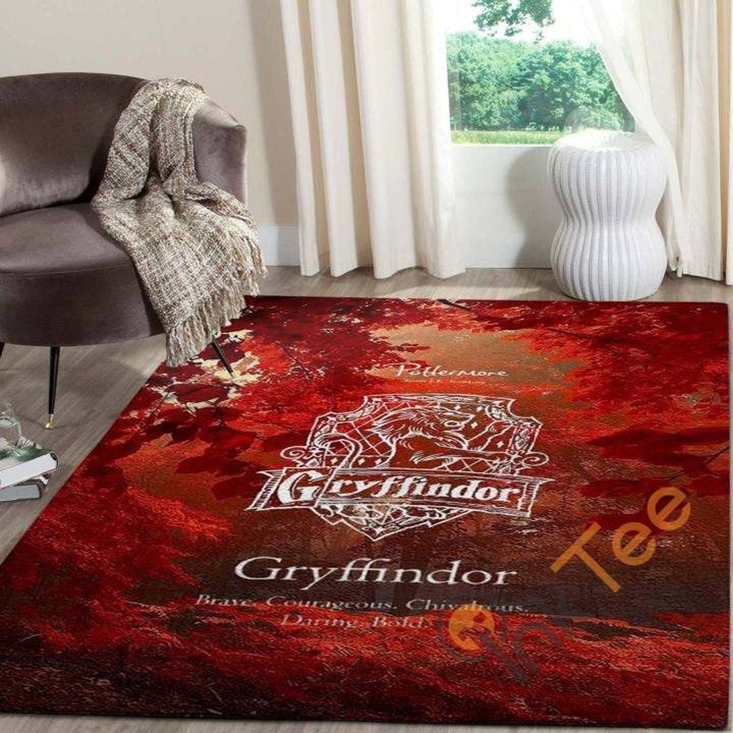 Gryffindor-brave Courageous Chivalrous Daring Bold Living Room Carpet Floor Decor Gift For Harry Potter's Fan Potter Rug - Unique Anime Apparel for Fans