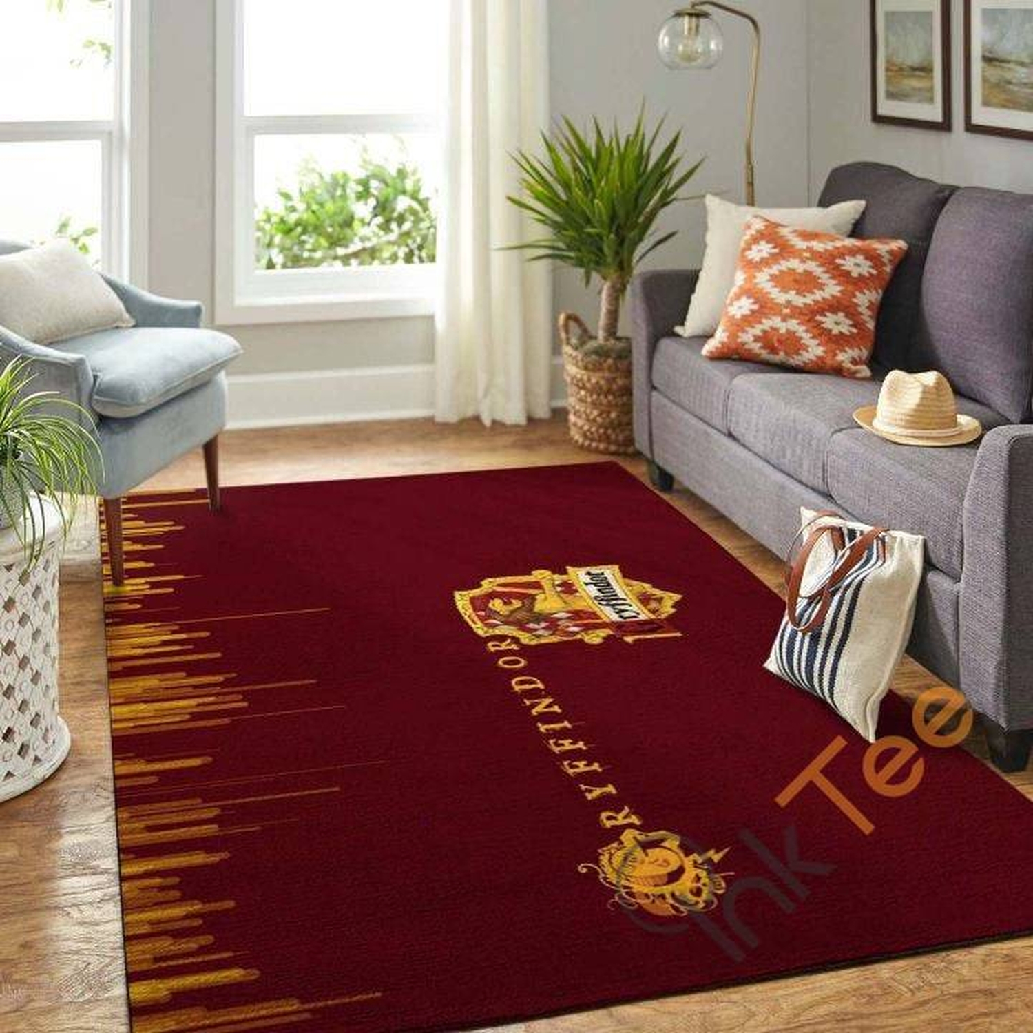 Gryffindor Harry Potter Logo Living Room Carpet Floor Decor Beautiful Gift For Potter's Fan Rug - Unique Anime Apparel for Fans