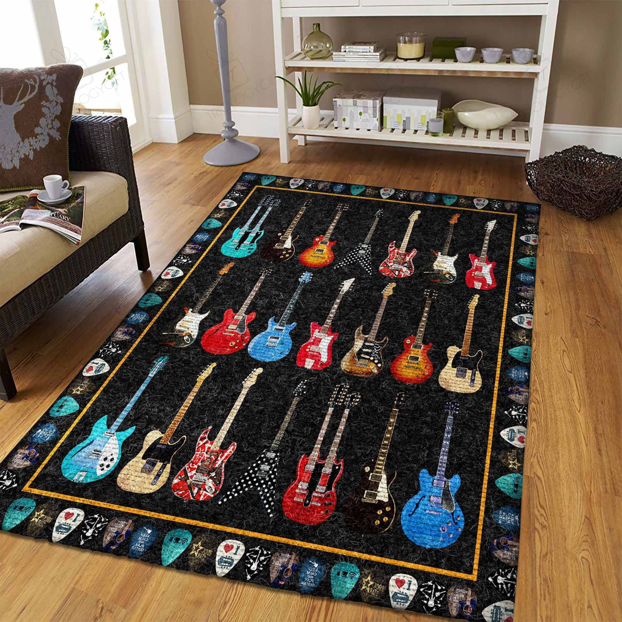Guitar Rectangle Rug Decor Area Rugs For Living Room Bedroom Kitchen Rugs Home Carpet Flooring TTG014919