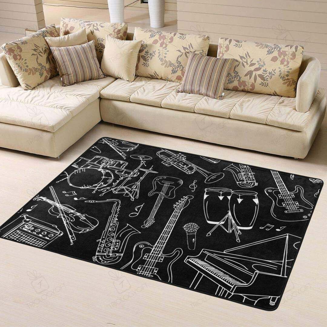 Guitar Rectangle Rug Decor Area Rugs For Living Room Bedroom Kitchen Rugs Home Carpet Flooring TTG014927