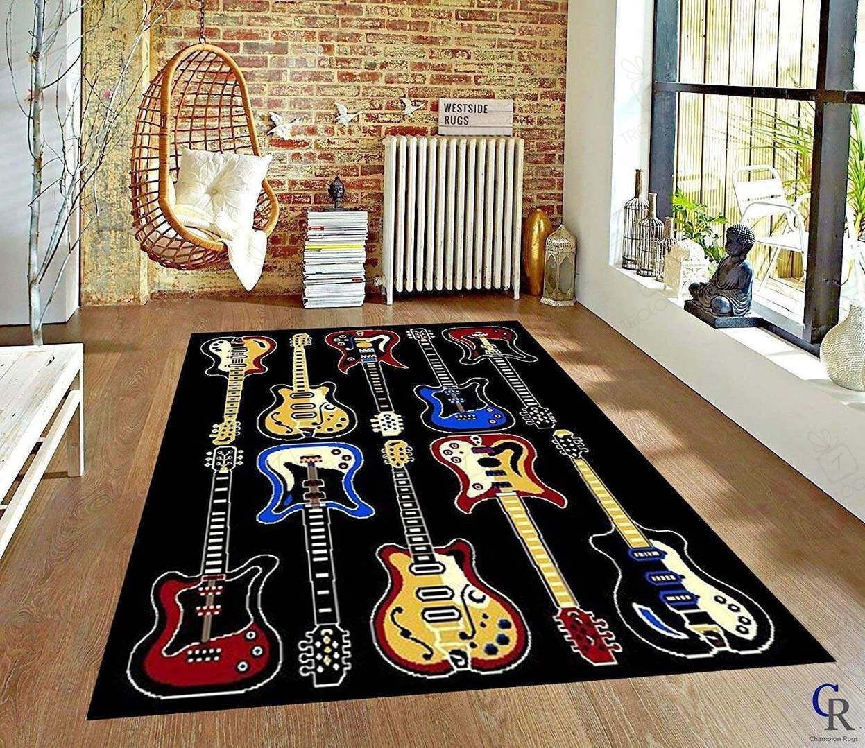 Guitar Rectangle Rug Decor Area Rugs For Living Room Bedroom Kitchen Rugs Home Carpet Flooring TTG014929