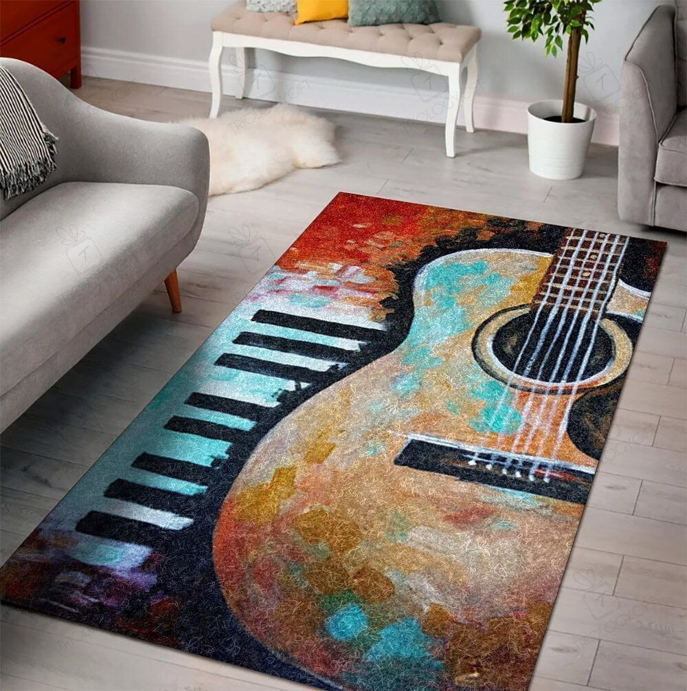 Guitar Rectangle Rug Decor Area Rugs For Living Room Bedroom Kitchen Rugs Home Carpet Flooring TTG014943