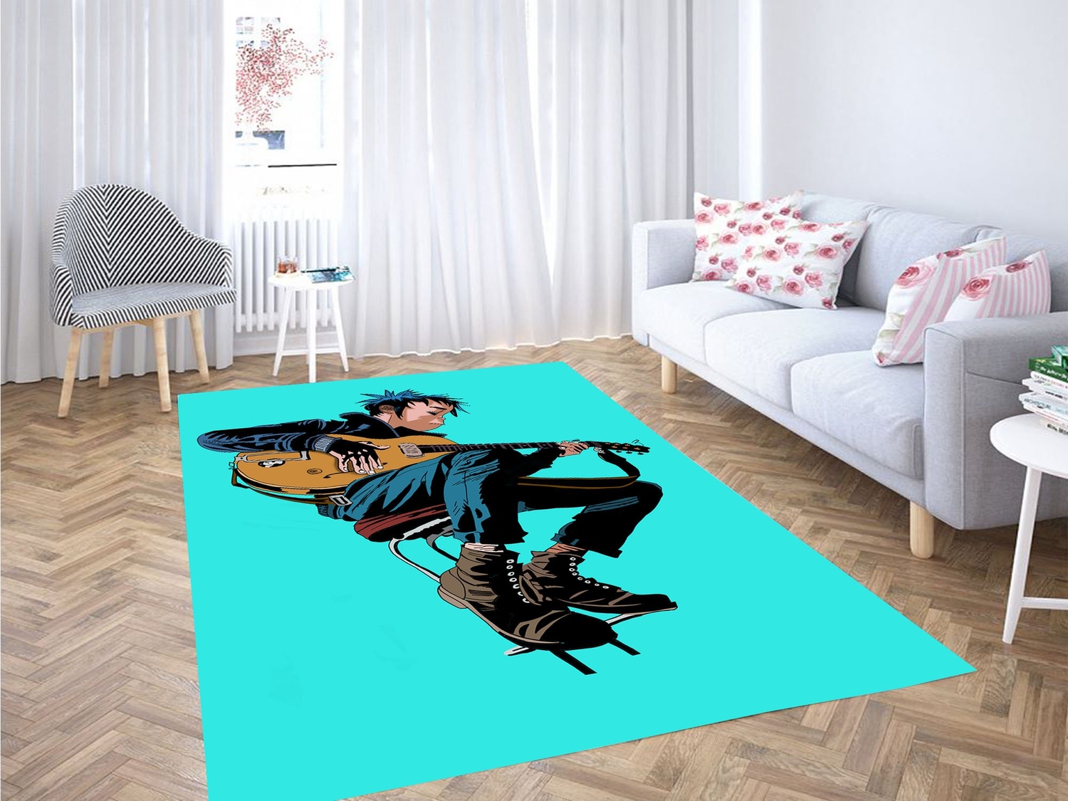 Guitarist Gorillaz Carpet Rug - Unique Anime Apparel for Fans
