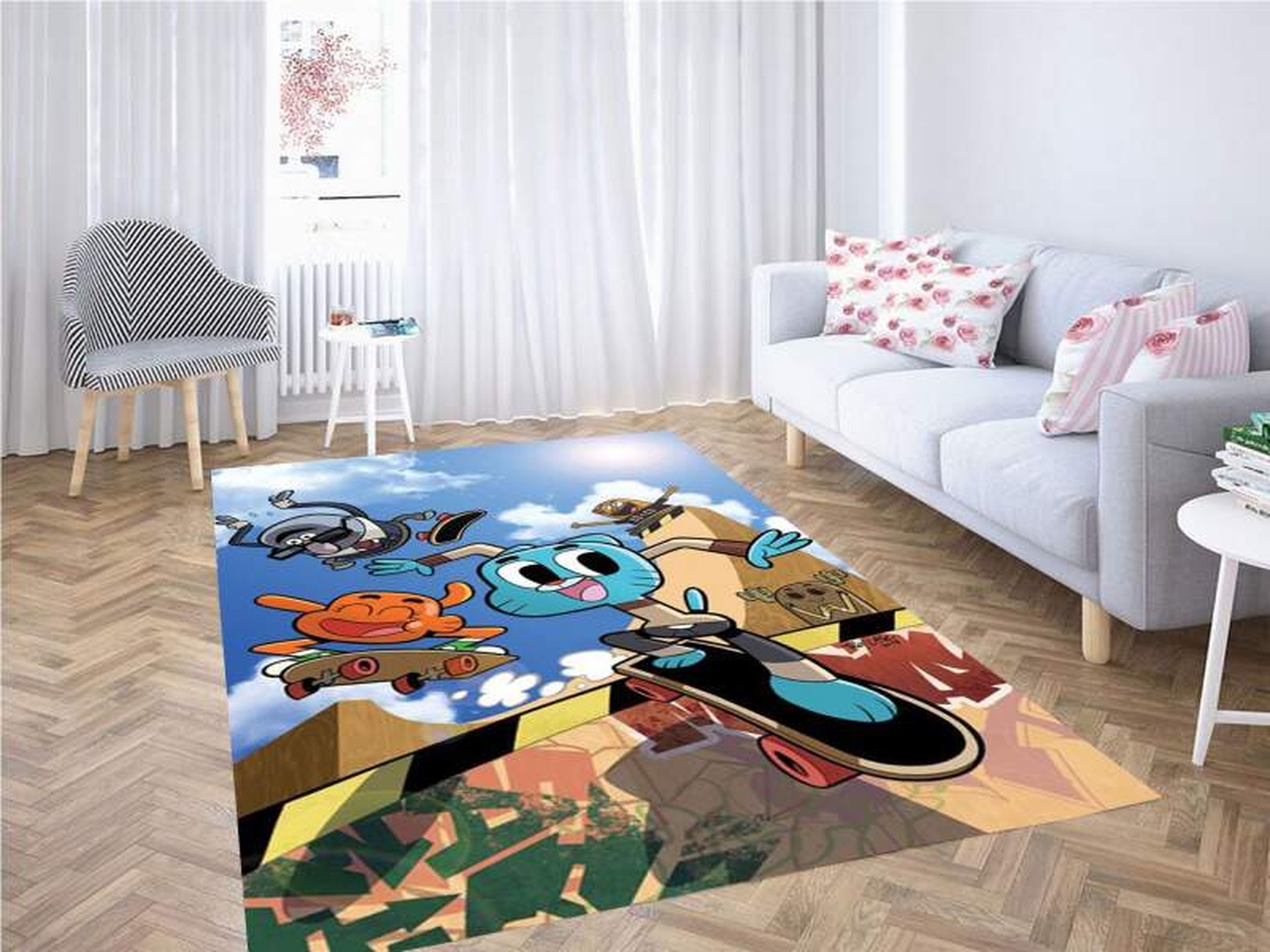 Gumball Wallpaper Carpet Rug - Unique Anime Apparel for Fans