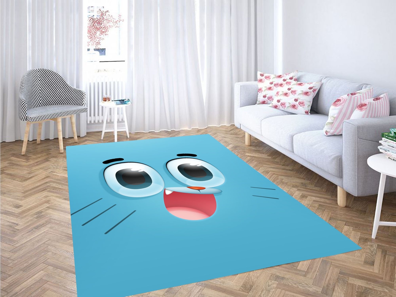 Gumball Watterson Blue Carpet Rug - Unique Anime Apparel for Fans