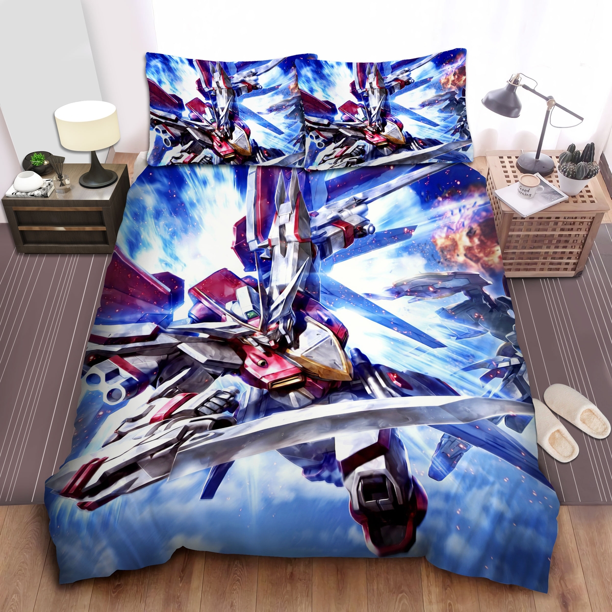 Gundam Explosion Bed Sheets Spread Duvet Cover Bedding Set - Unique Anime Apparel for Fans
