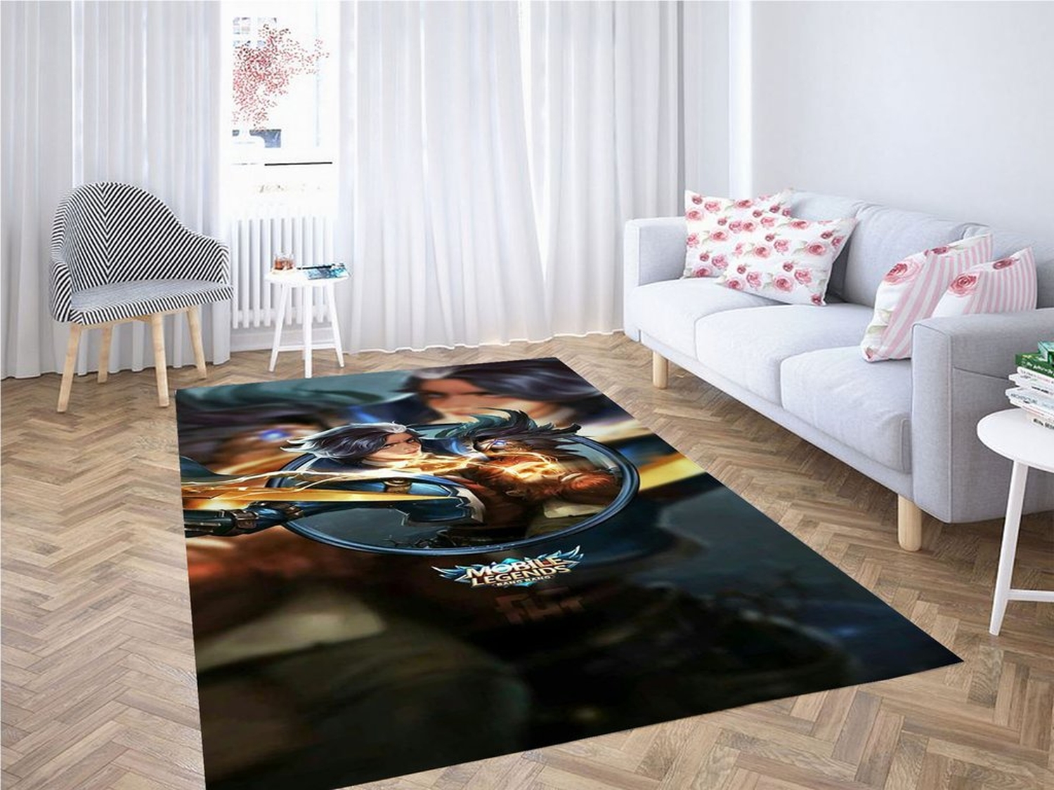 Gusion Skin Wallpaper Living Room Modern Carpet Rug - Unique Anime Apparel for Fans