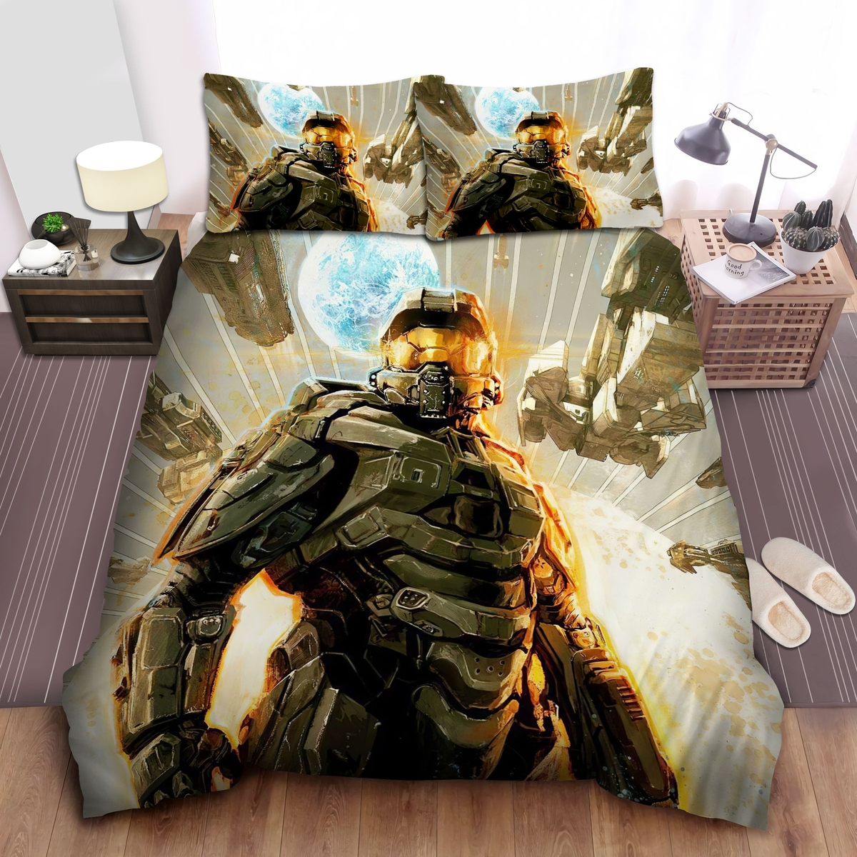 Halo Galaxy Bed Sheets Spread Duvet Cover Bedding Set - Unique Anime Apparel for Fans