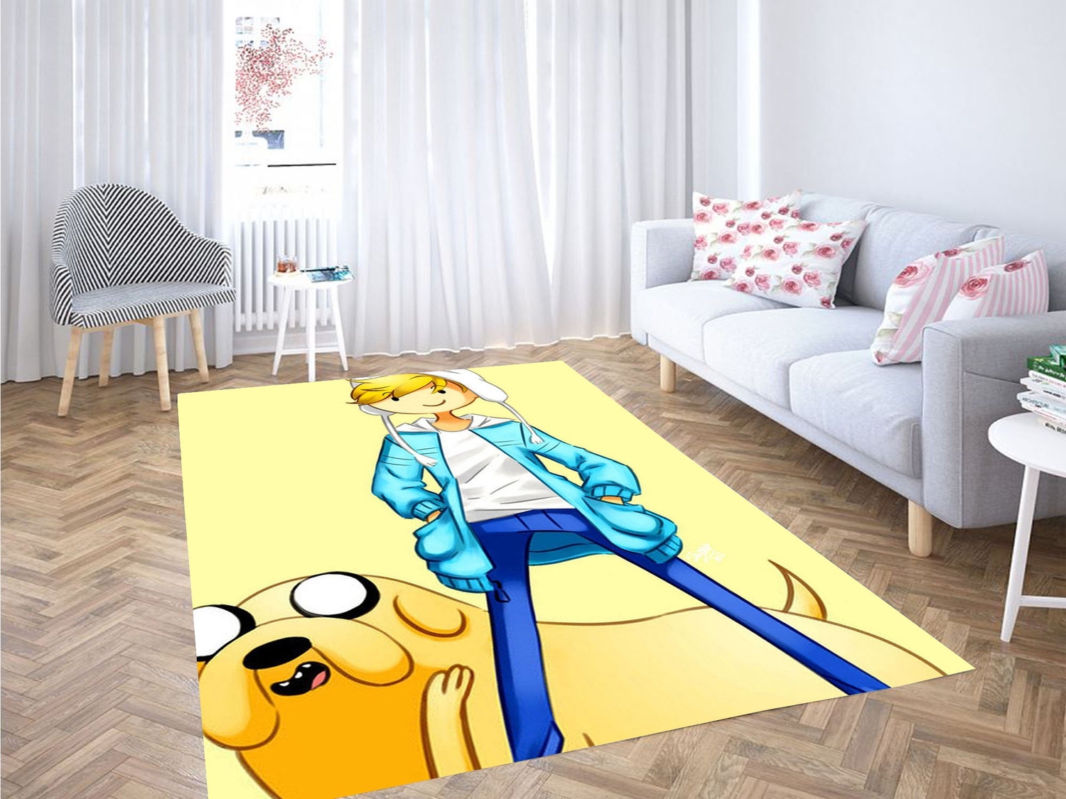 Handsome Finn Adventure Time Carpet Rug - Unique Anime Apparel for Fans
