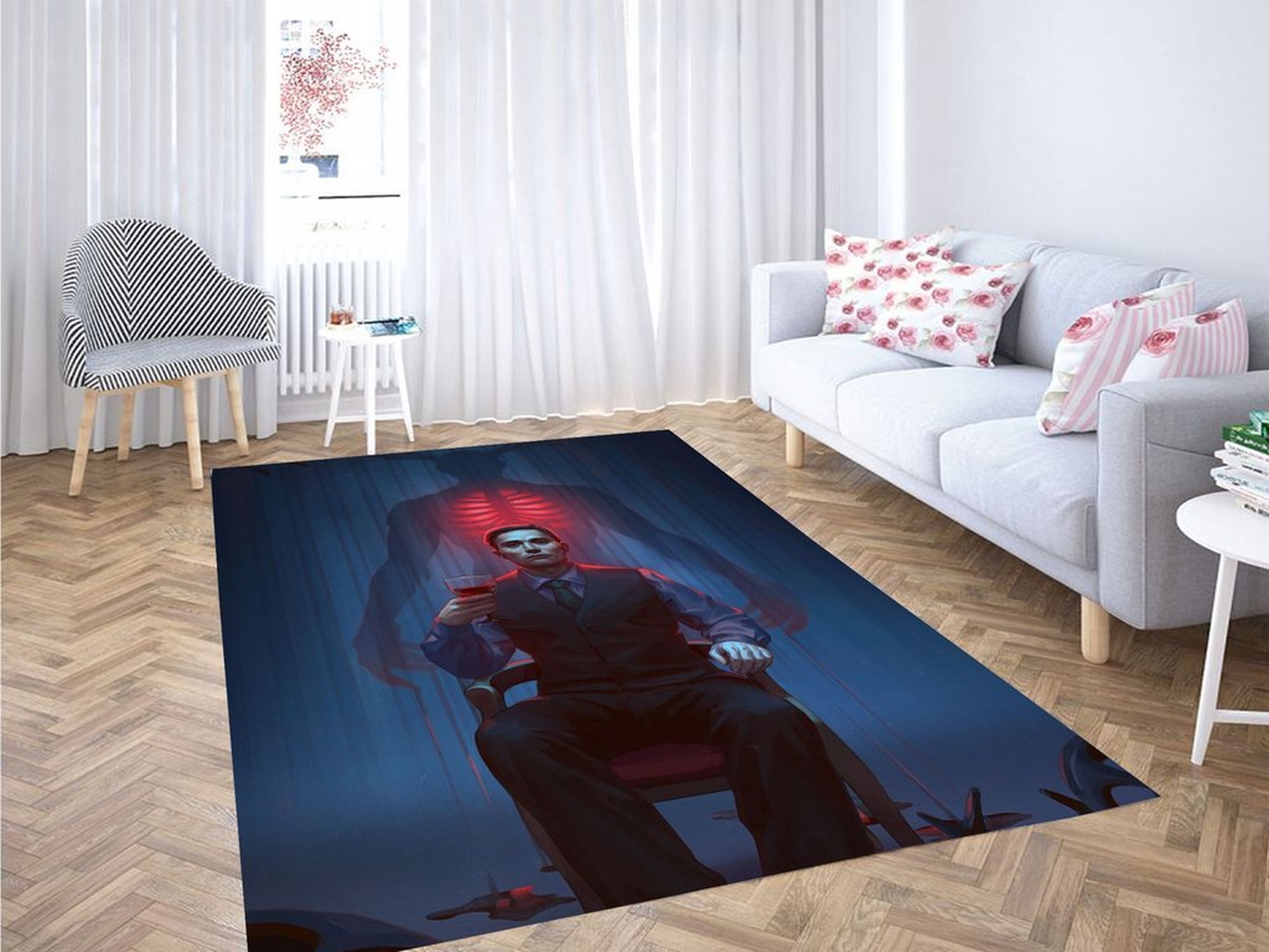 Hannibal Artwork Living Room Modern Carpet Rug - Unique Anime Apparel for Fans