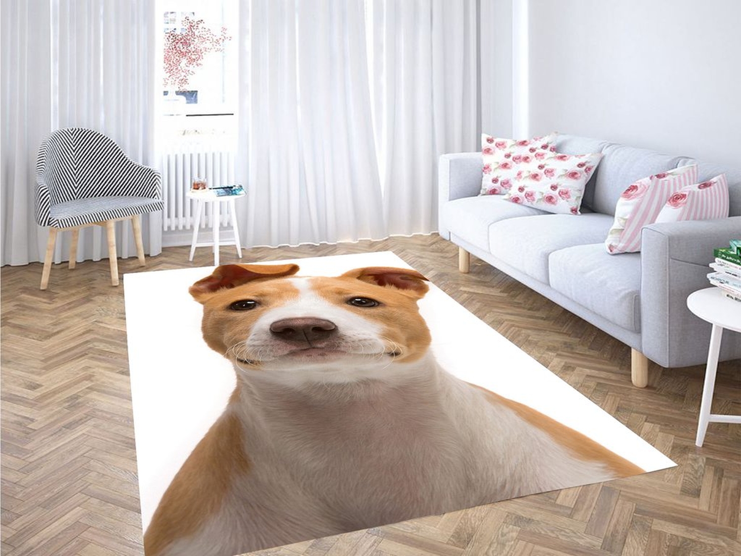 Happy Dog Living Room Modern Carpet Rug - Unique Anime Apparel for Fans
