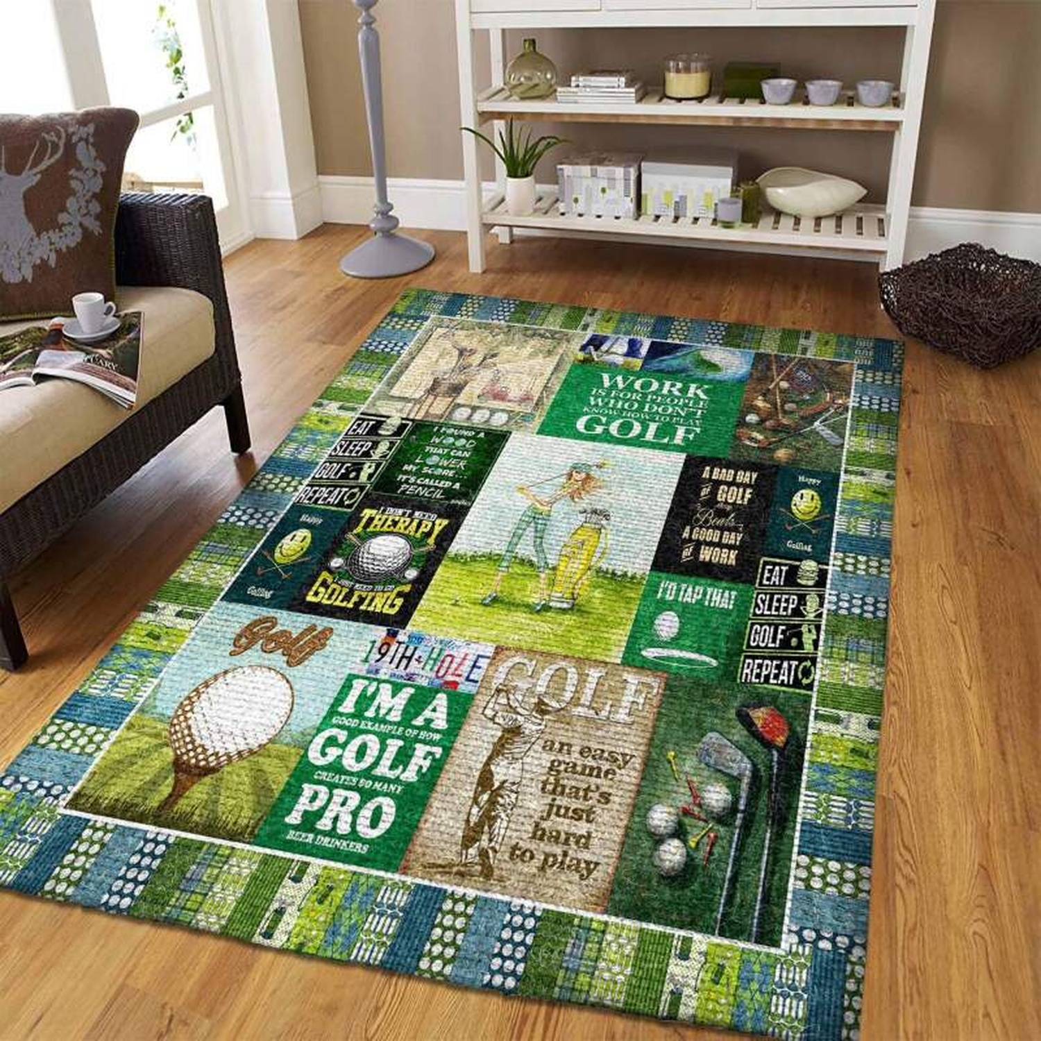 Happy Golfing Rug - Unique Anime Apparel for Fans