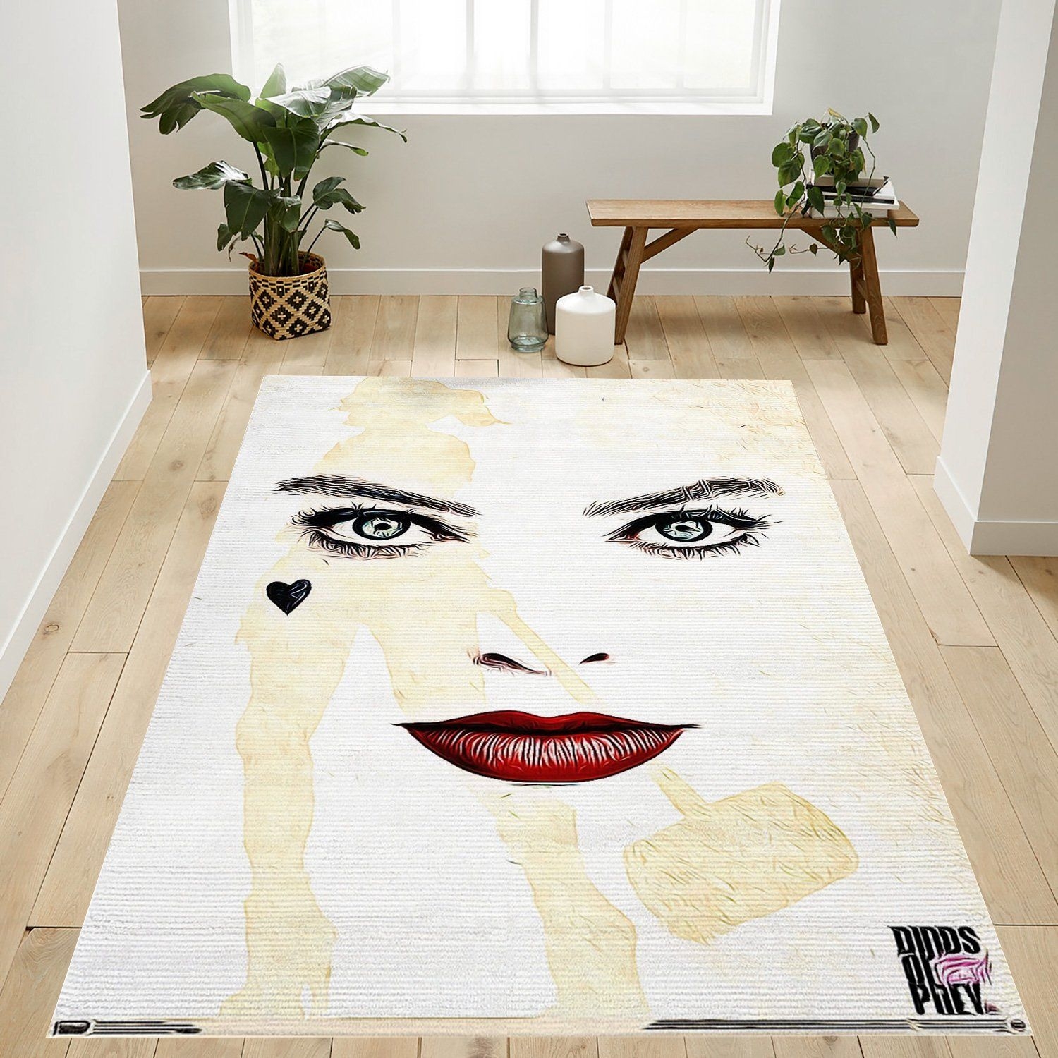 Harley Quinn Face Rug - Unique Anime Apparel for Fans