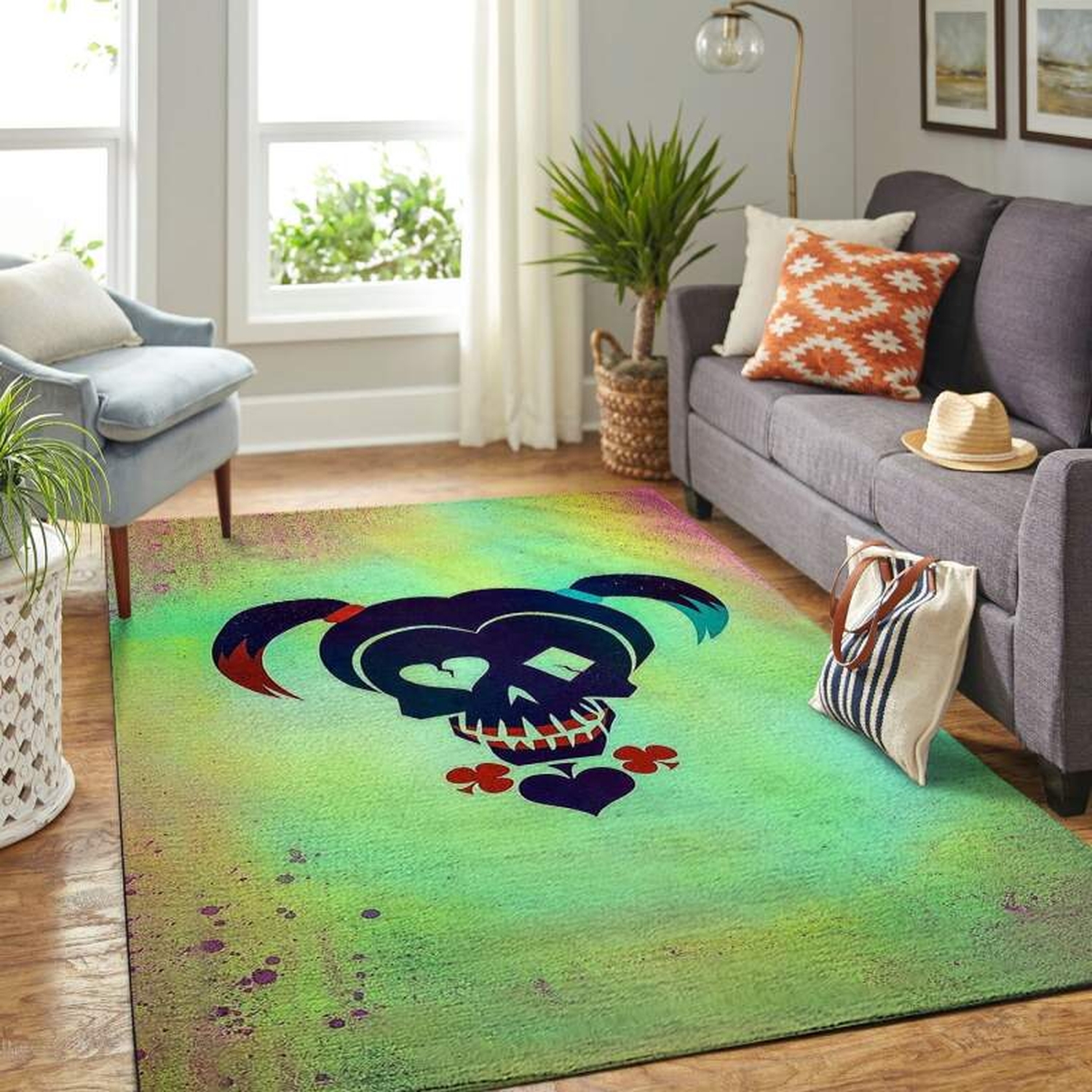 Harley Quinn Living Room Area Rug - Unique Anime Apparel for Fans