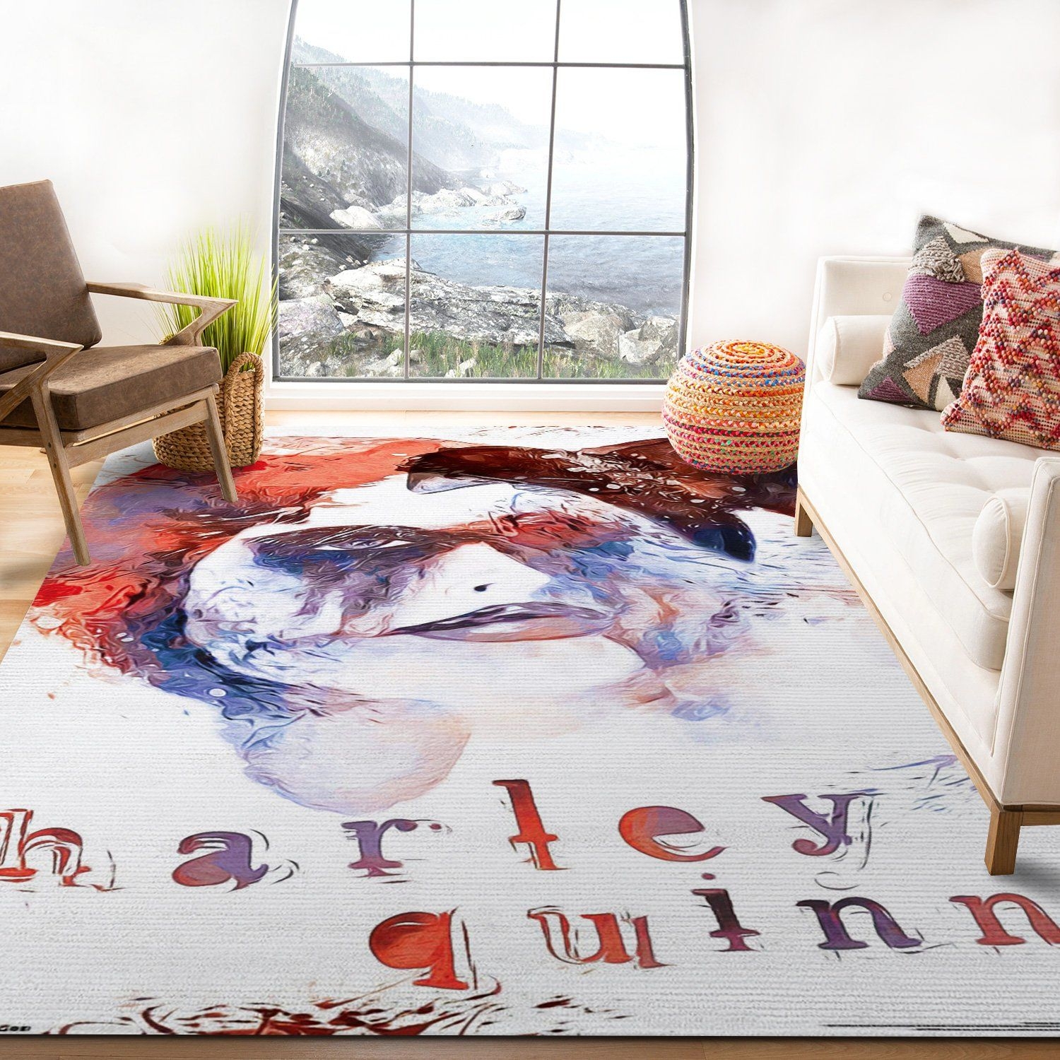 Harley Quinn Skull Rug - Unique Anime Apparel for Fans
