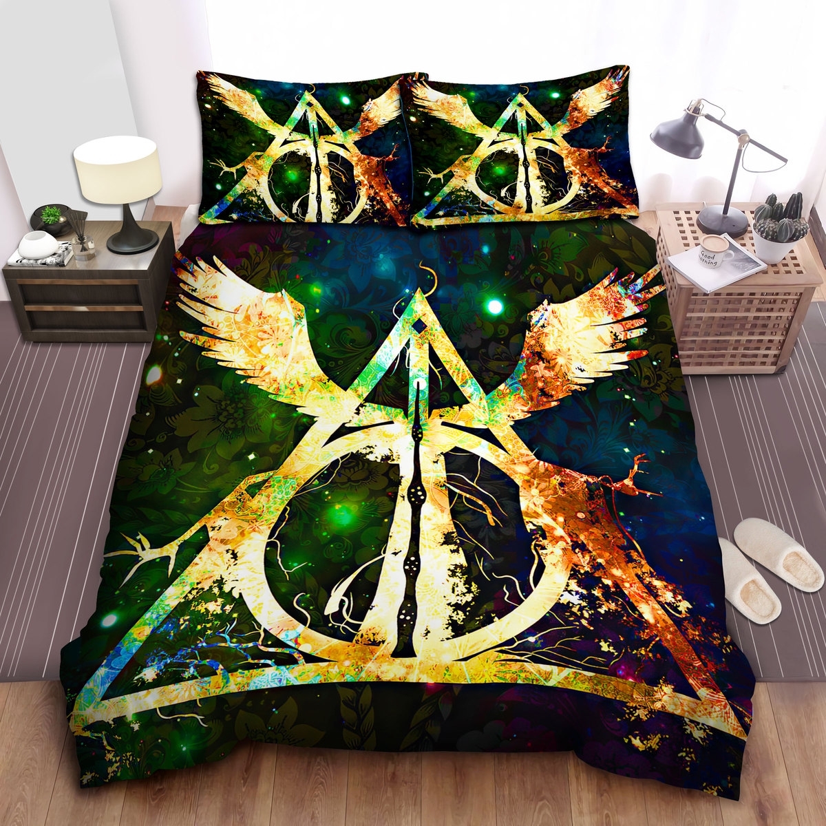 Harry Porter & Order Of The Phoenix Art Symbol Bed Sheets Spread Duvet Cover Bedding Set - Unique Anime Apparel for Fans