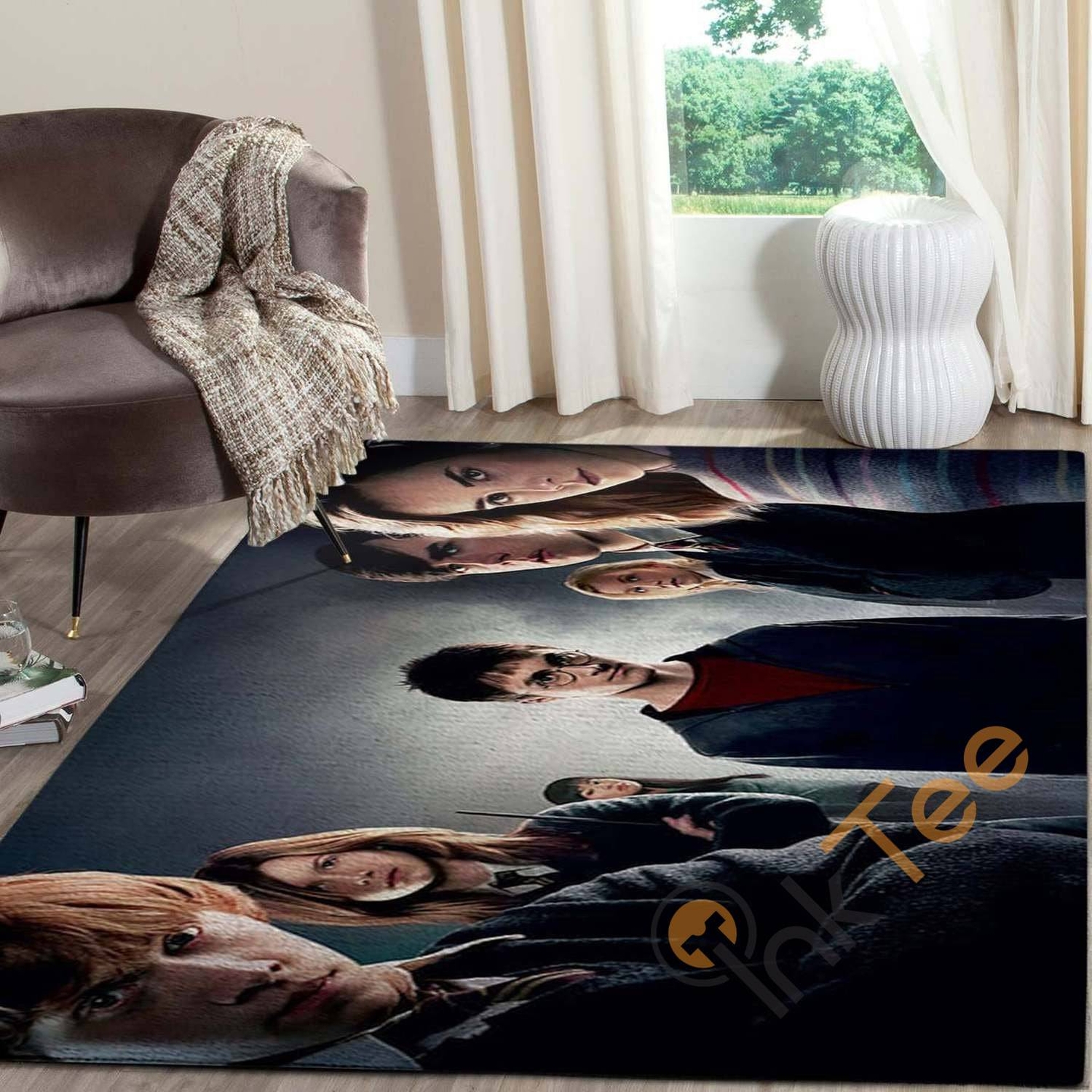 Harry Potter And Friends Carpet Living Room Floor Decor Gift For Potter's Fan Collection Hermione Ron Rug - Unique Anime Apparel for Fans