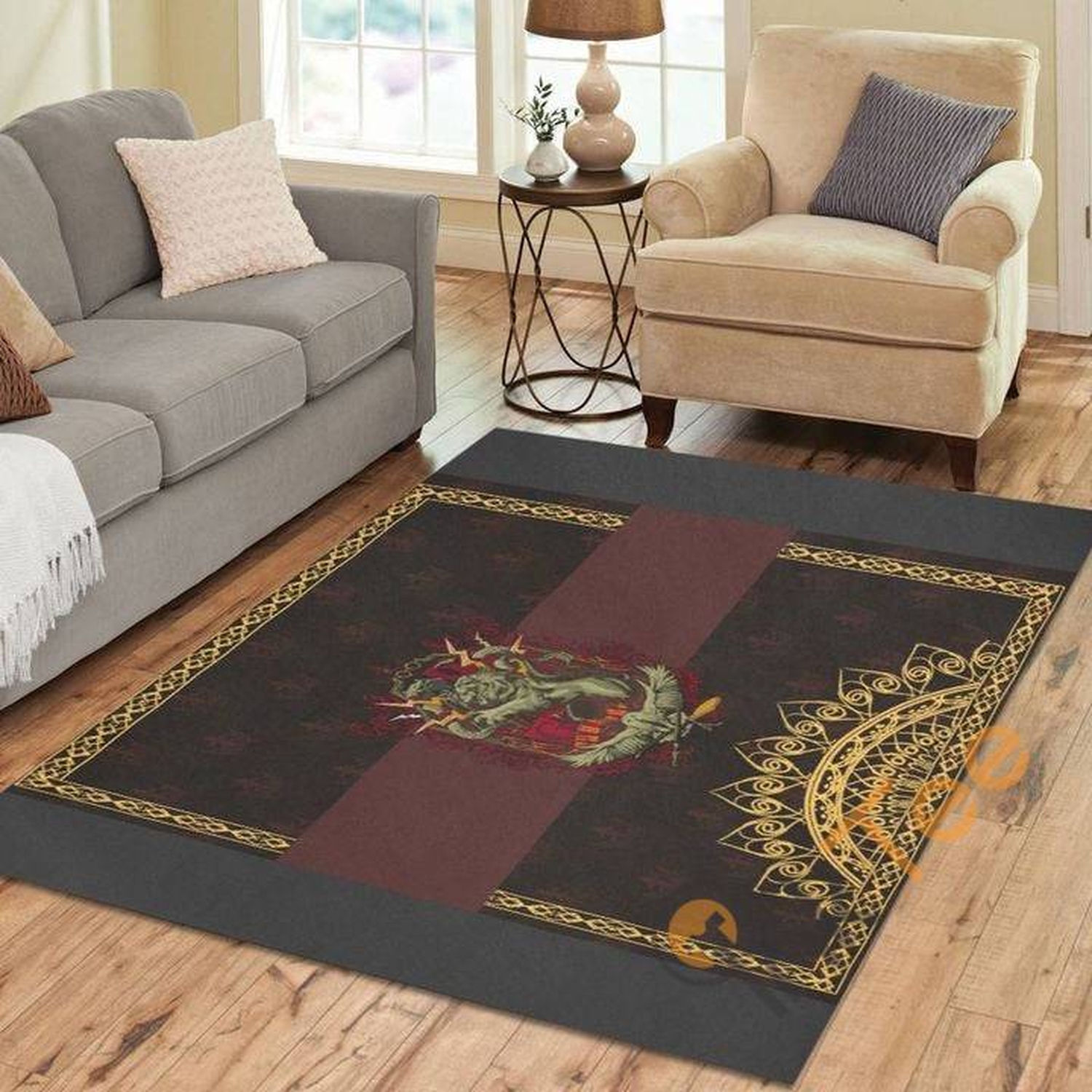 Harry Potter Emblem Living Room Carpet Floor Decor Gift For Potter's Fan Rug - Unique Anime Apparel for Fans