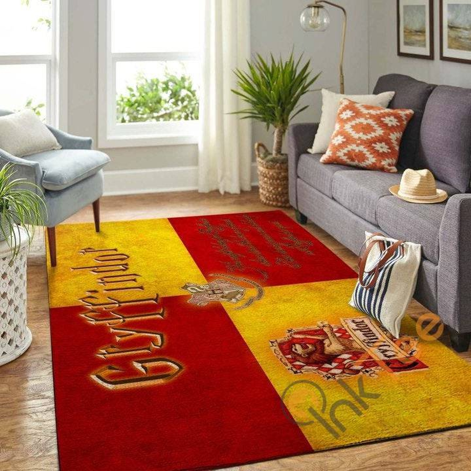 Harry Potter Gryffindor Logo Living Room Carpet Floor Decor Beautiful Gift For Potter's Fan Rug - Unique Anime Apparel for Fans