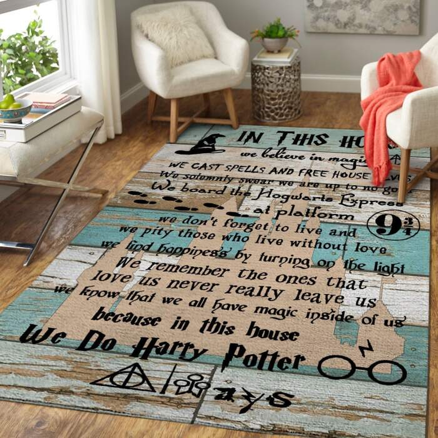 Harry Potter Quotes Area Rug - Unique Anime Apparel for Fans