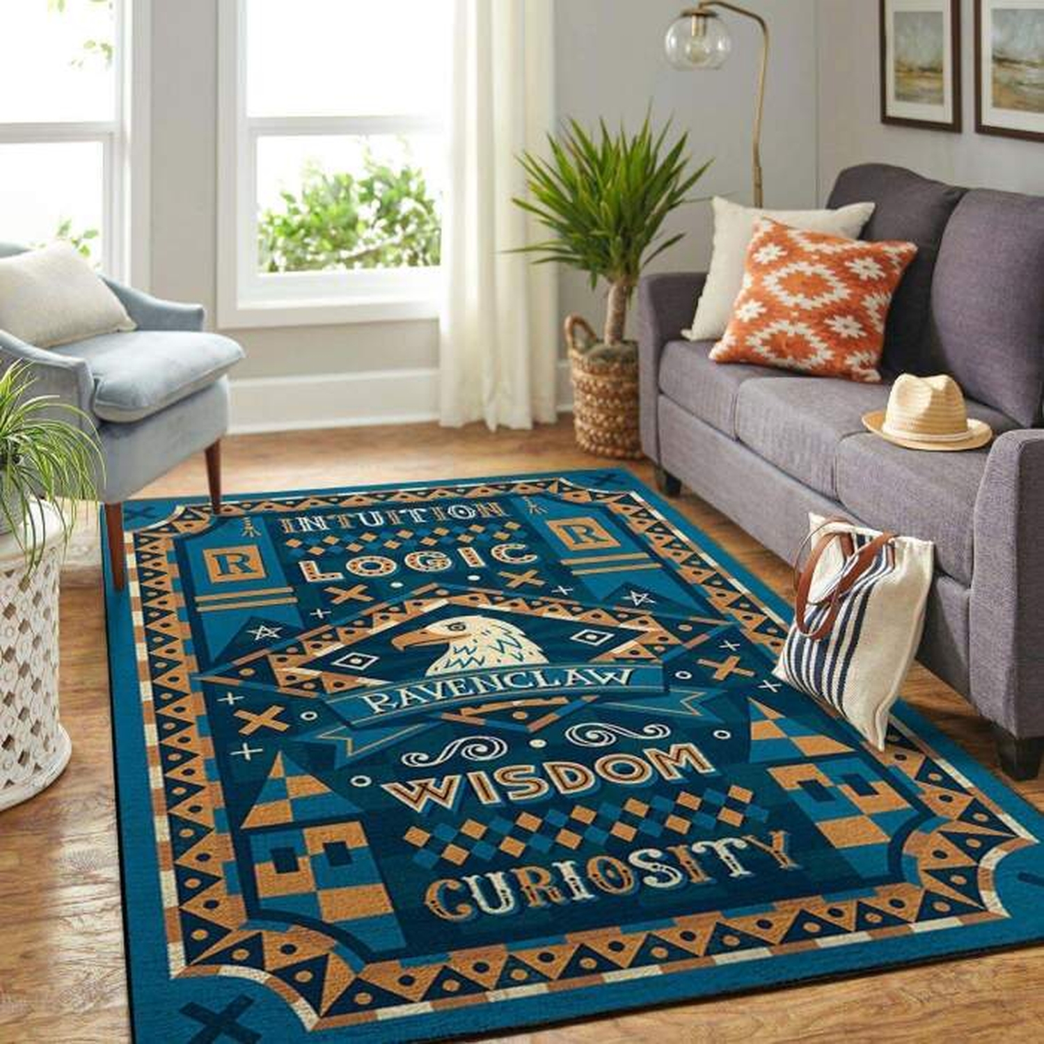 Harry Potter Ravenclaw Pattern Rug - Unique Anime Apparel for Fans