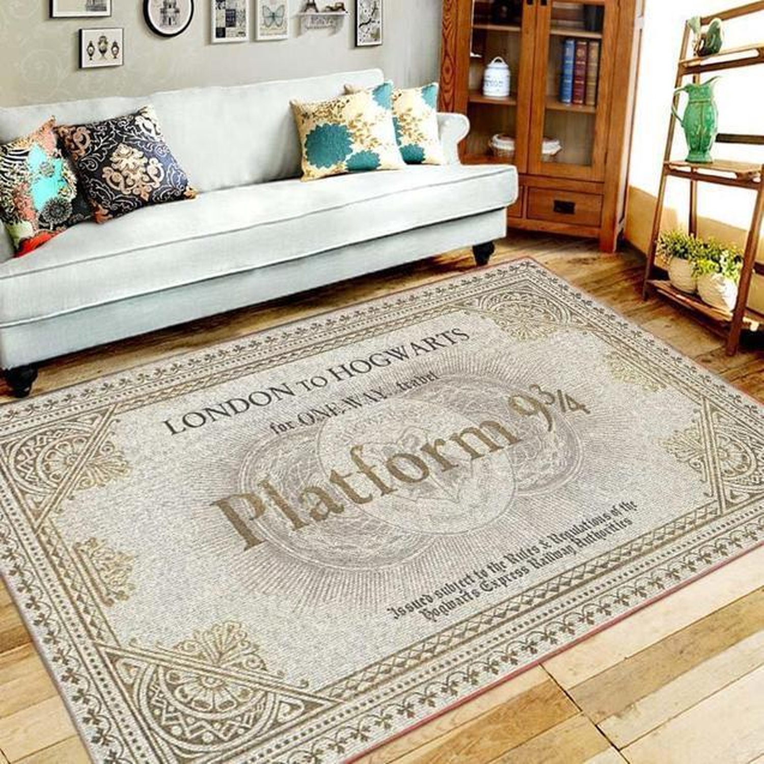 Harry Potter Train Ticket Area Rug - Unique Anime Apparel for Fans