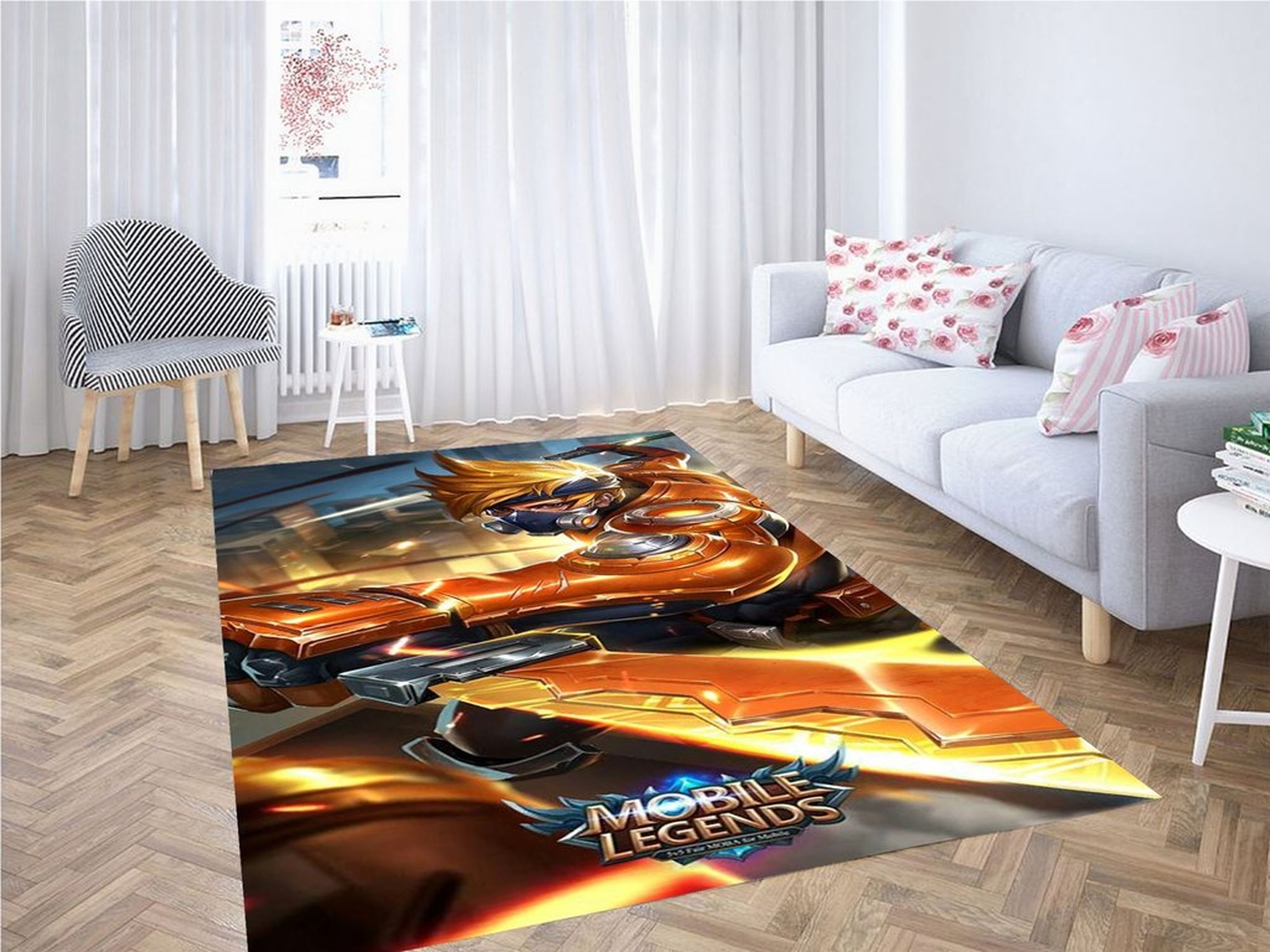 Hayabusa Skin Mobile Legends Living Room Modern Carpet Rug - Unique Anime Apparel for Fans