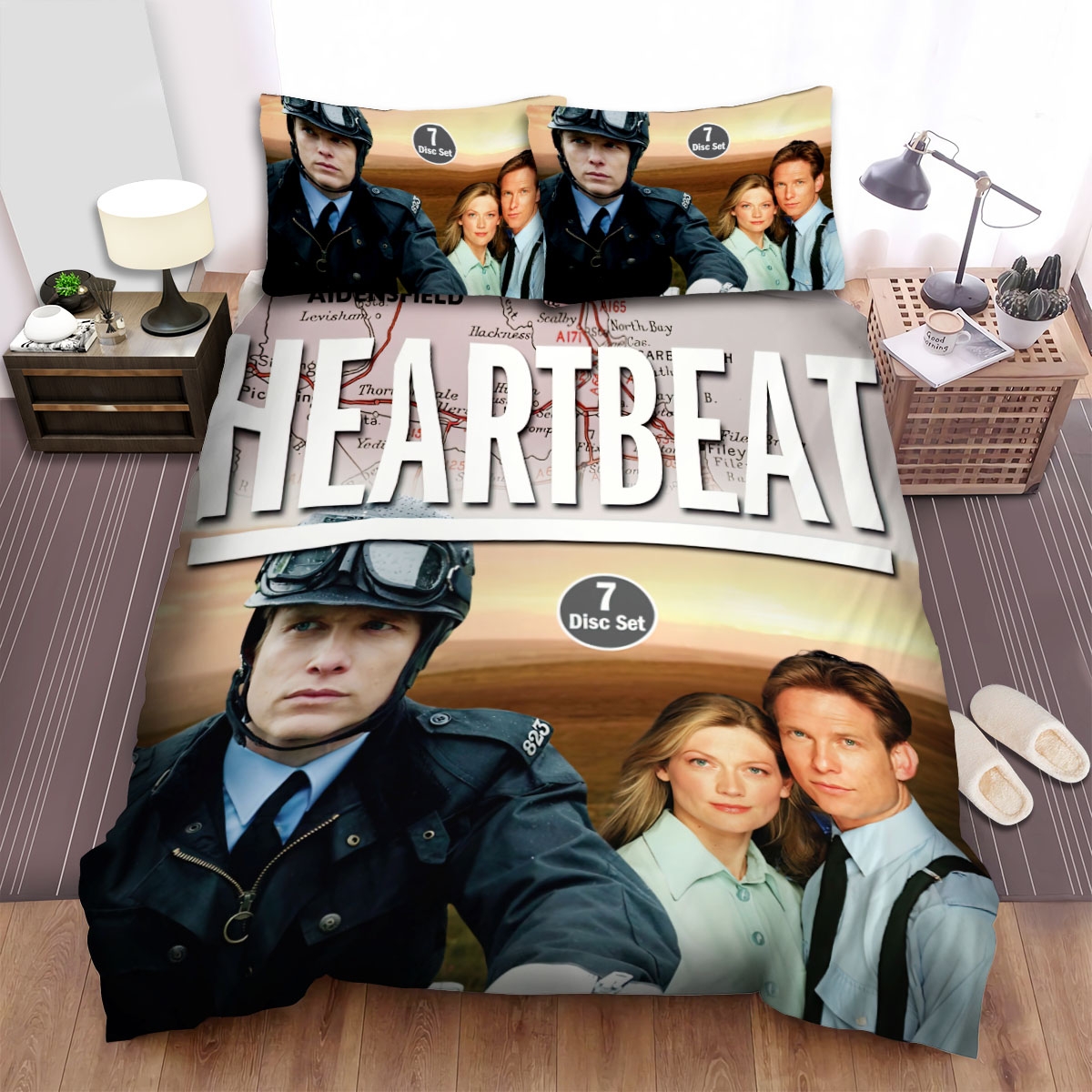 Heartbeat Movie Poster 5 Bed Sheets Spread Duvet Cover Bedding Set - Unique Anime Apparel for Fans