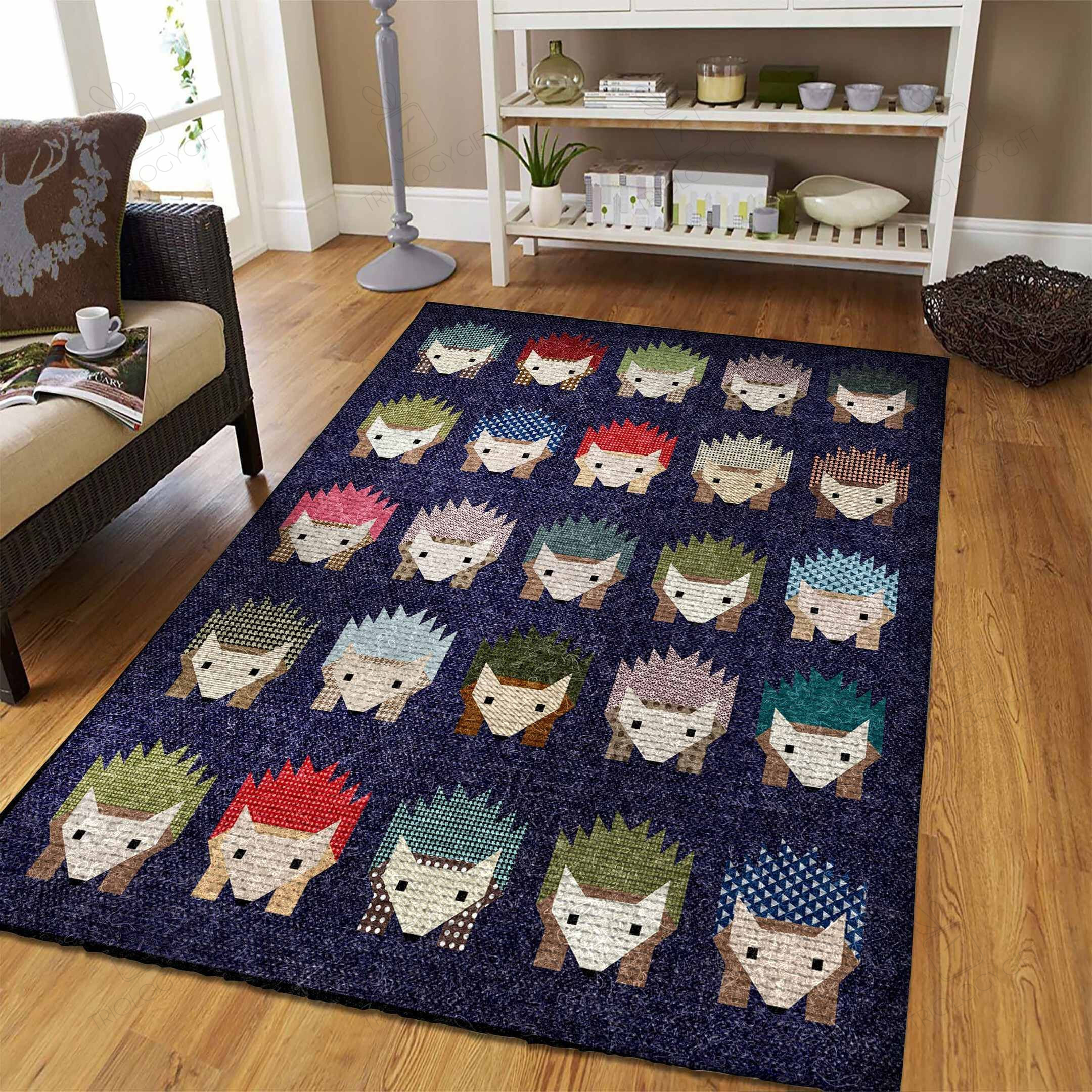 Hedgehog Rectangle Rug Decor Area Rugs For Living Room Bedroom Kitchen Rugs Home Carpet Flooring TTG015588