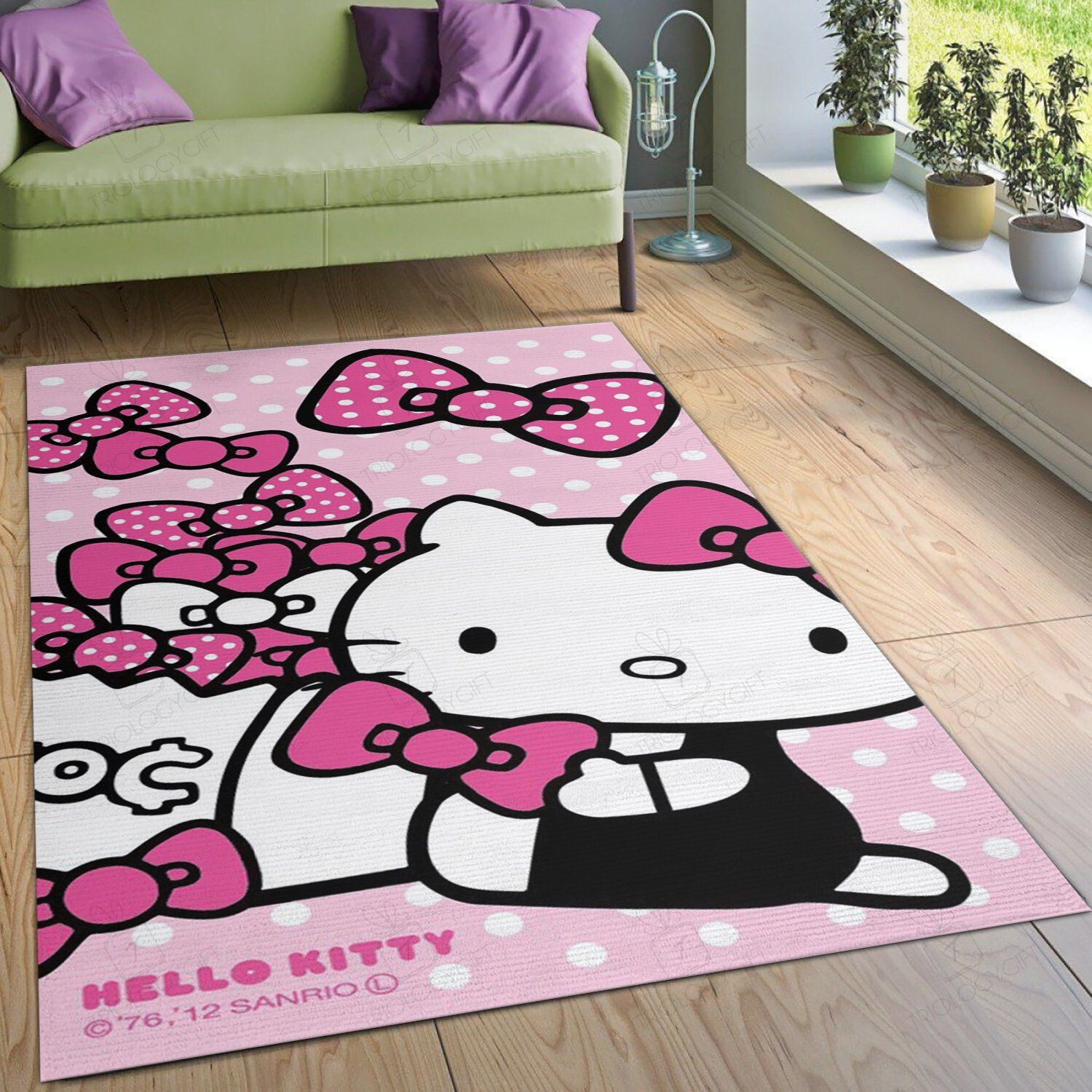 Hello Kitty 9 Family Rectangle Rug Decor Area Rugs For Living Room Bedroom Kitchen Rugs Home Carpet Flooring TTG015616