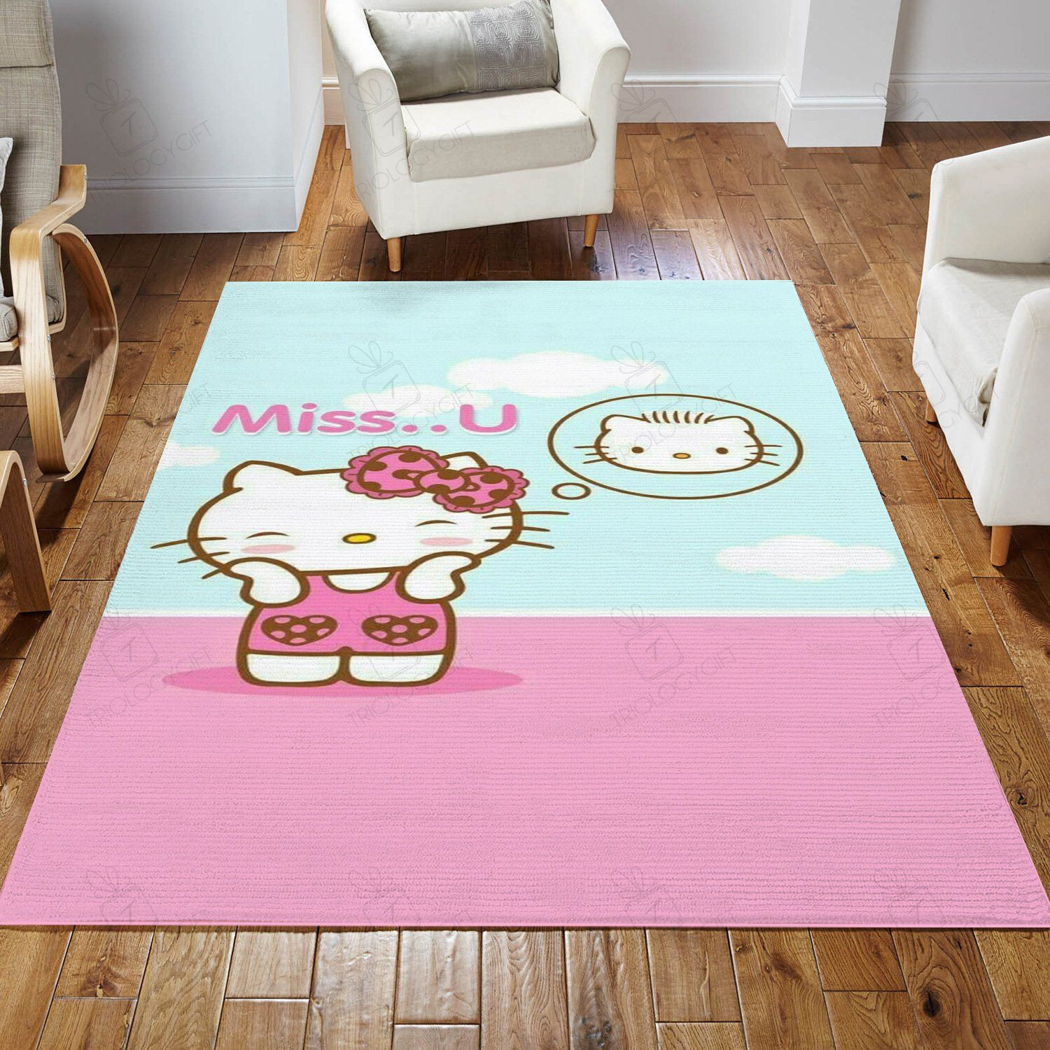 Hello Kitty Blue Rectangle Rug Decor Area Rugs For Living Room Bedroom Kitchen Rugs Home Carpet Flooring TTG015618