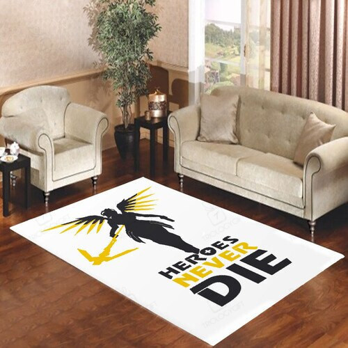 Heroes Never Die Mercy Overwatch Rectangle Rug Decor Area Rugs For Living Room Bedroom Kitchen Rugs Home Carpet Flooring TTG015655
