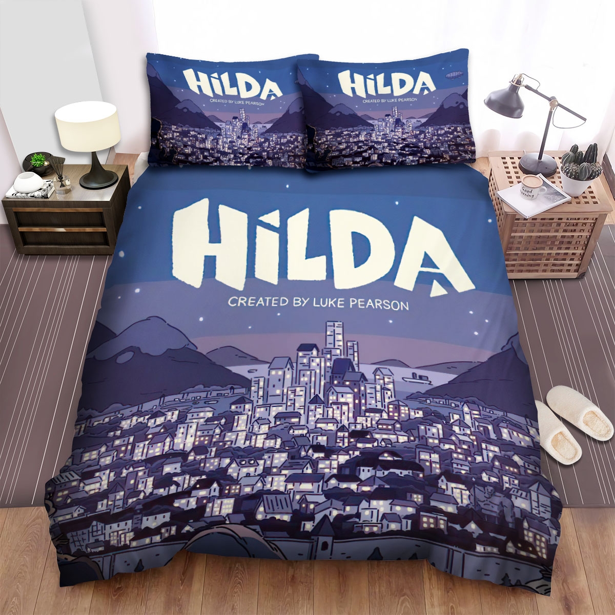 Hilda When The Night Fall Down Bed Sheets Spread Duvet Cover Bedding Set - Unique Anime Apparel for Fans