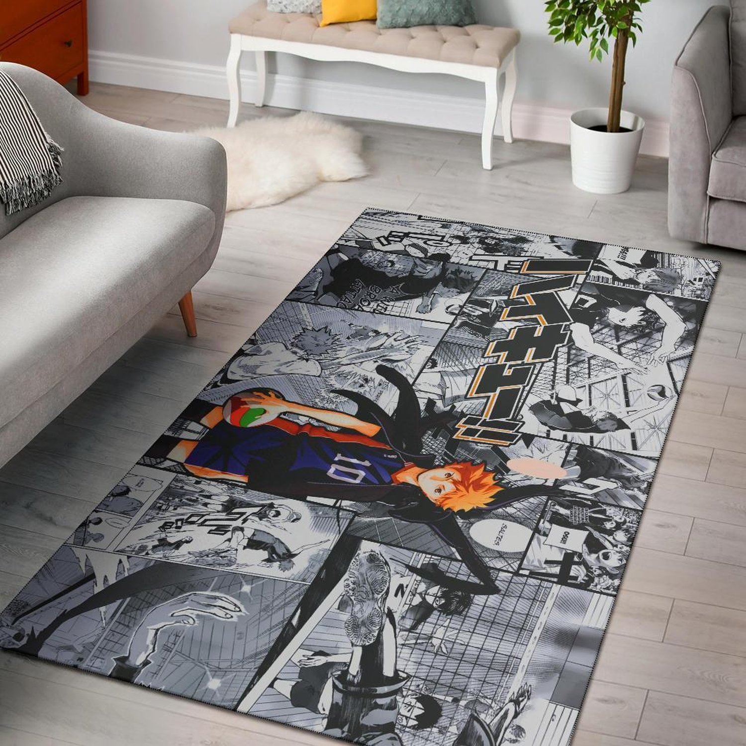 Hinata Haikyuu Manga Area Rug - Unique Anime Apparel for Fans