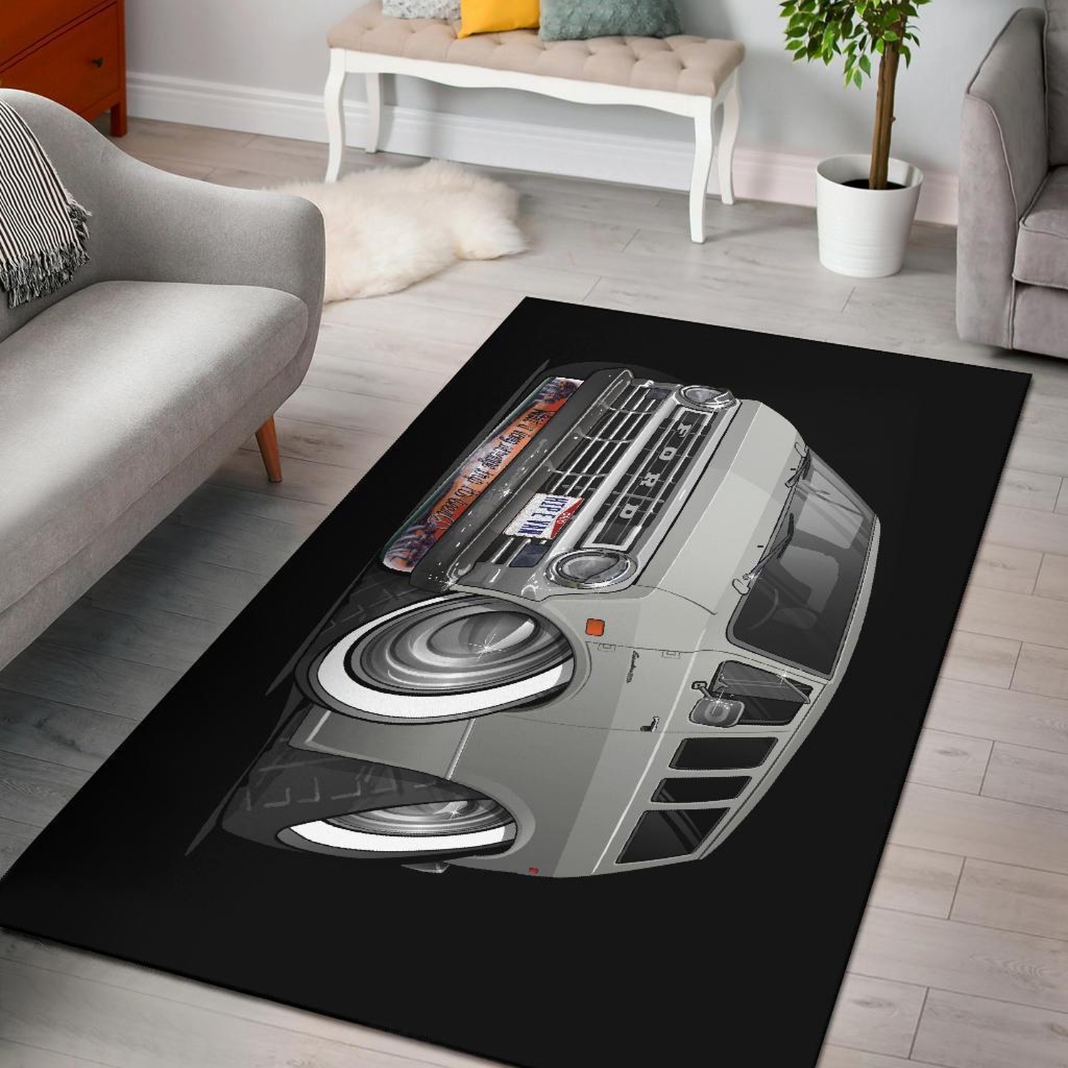 Hip E Van Ford Econoline Area Rug - Unique Anime Apparel for Fans