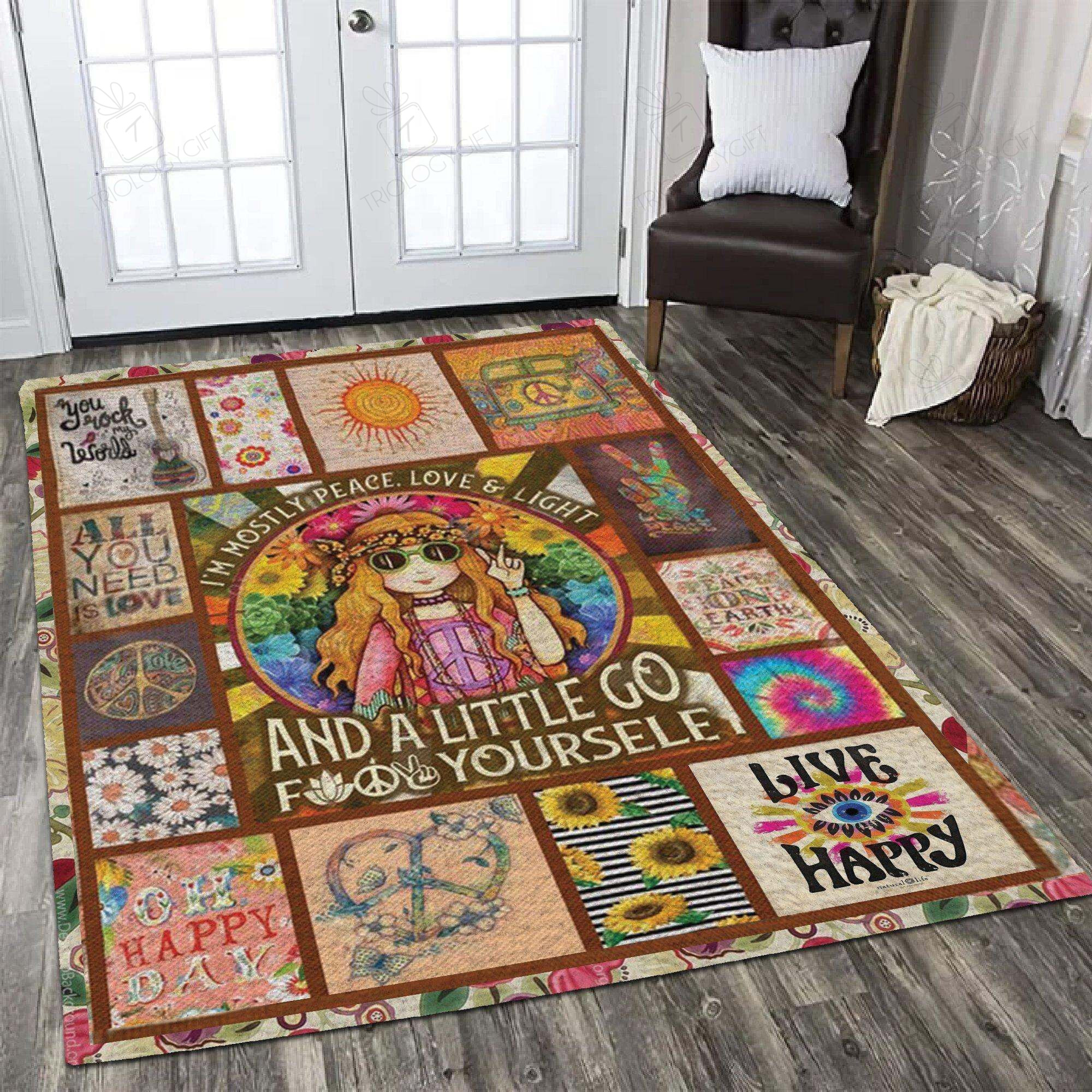Hippie Be Strong Rectangle Rug Decor Area Rugs For Living Room Bedroom Kitchen Rugs Home Carpet Flooring TTG015684