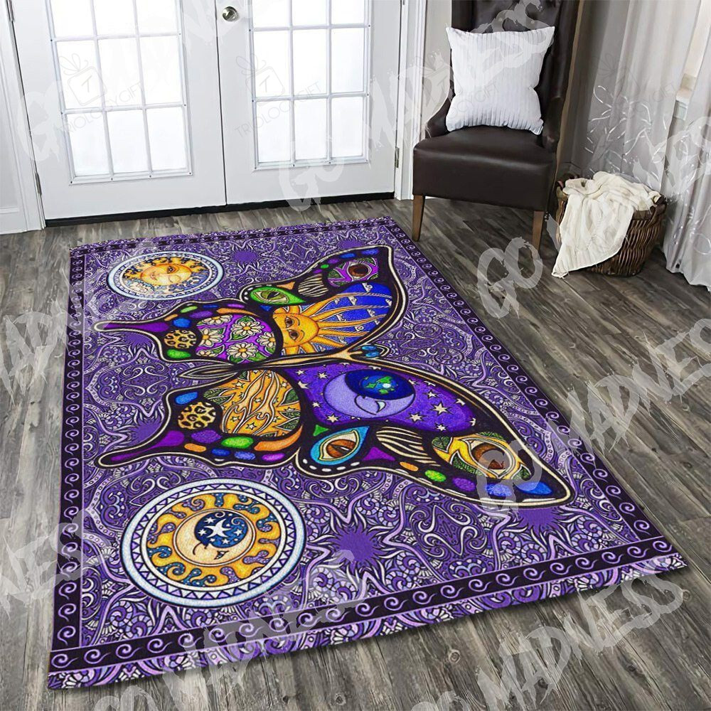Hippie Butterfly Rectangle Rug Decor Area Rugs For Living Room Bedroom Kitchen Rugs Home Carpet Flooring TTG015686
