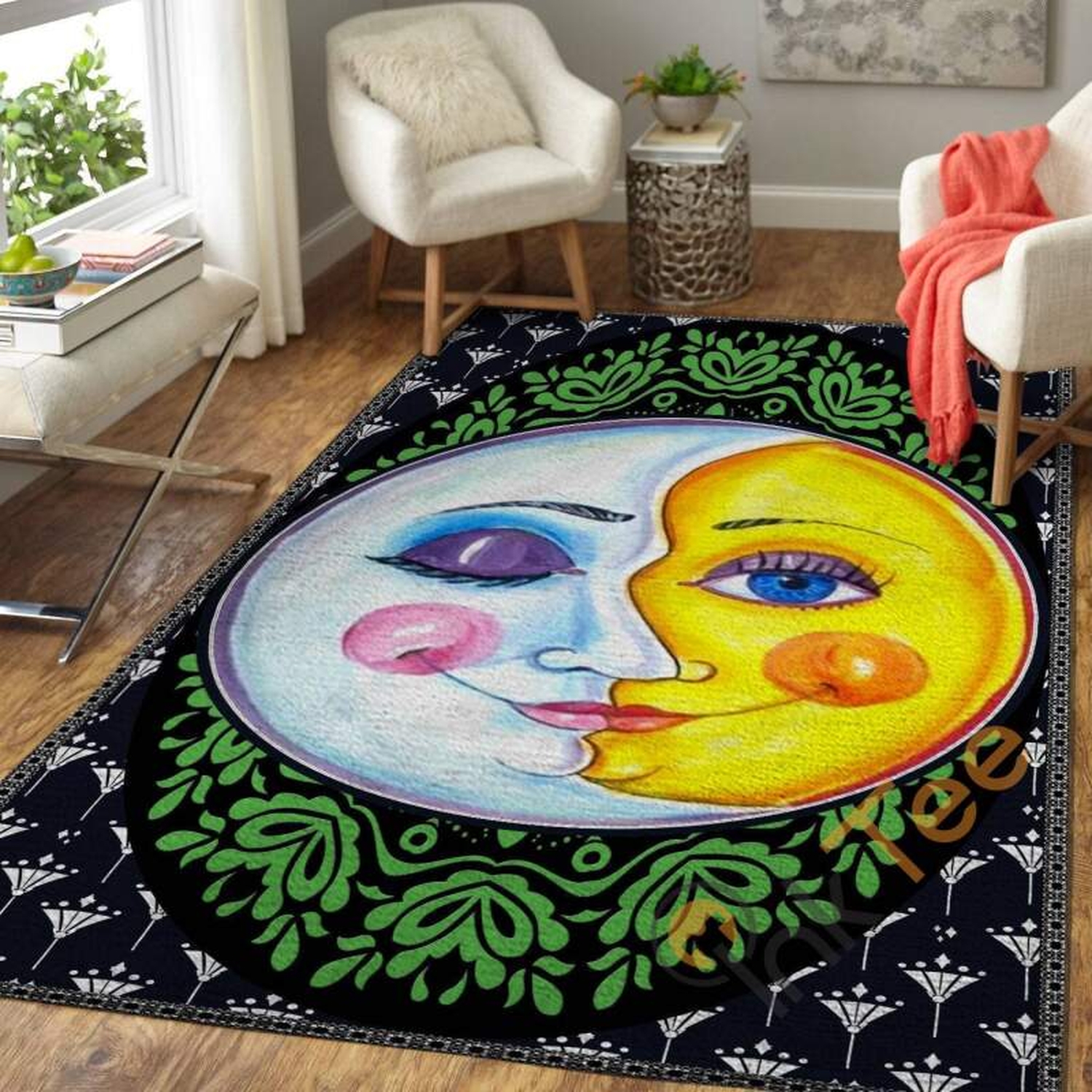 Hippie Wonderful The Sun And Moon Soft Living Room Bedroom Carpet Highlight For Home Beautiful Gift Mom Rug - Unique Anime Apparel for Fans
